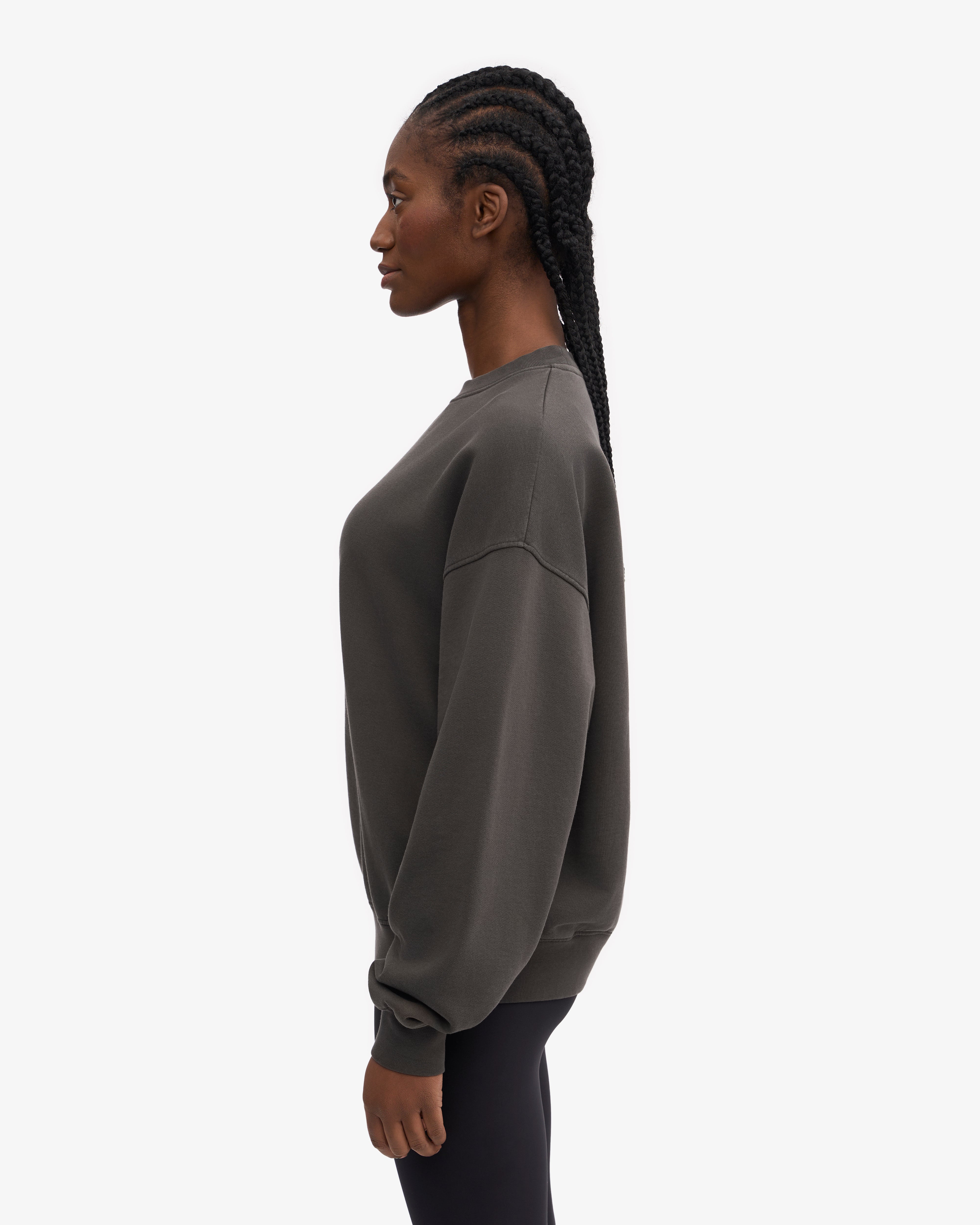 Organic Oversized Crew - Lava Grey XS