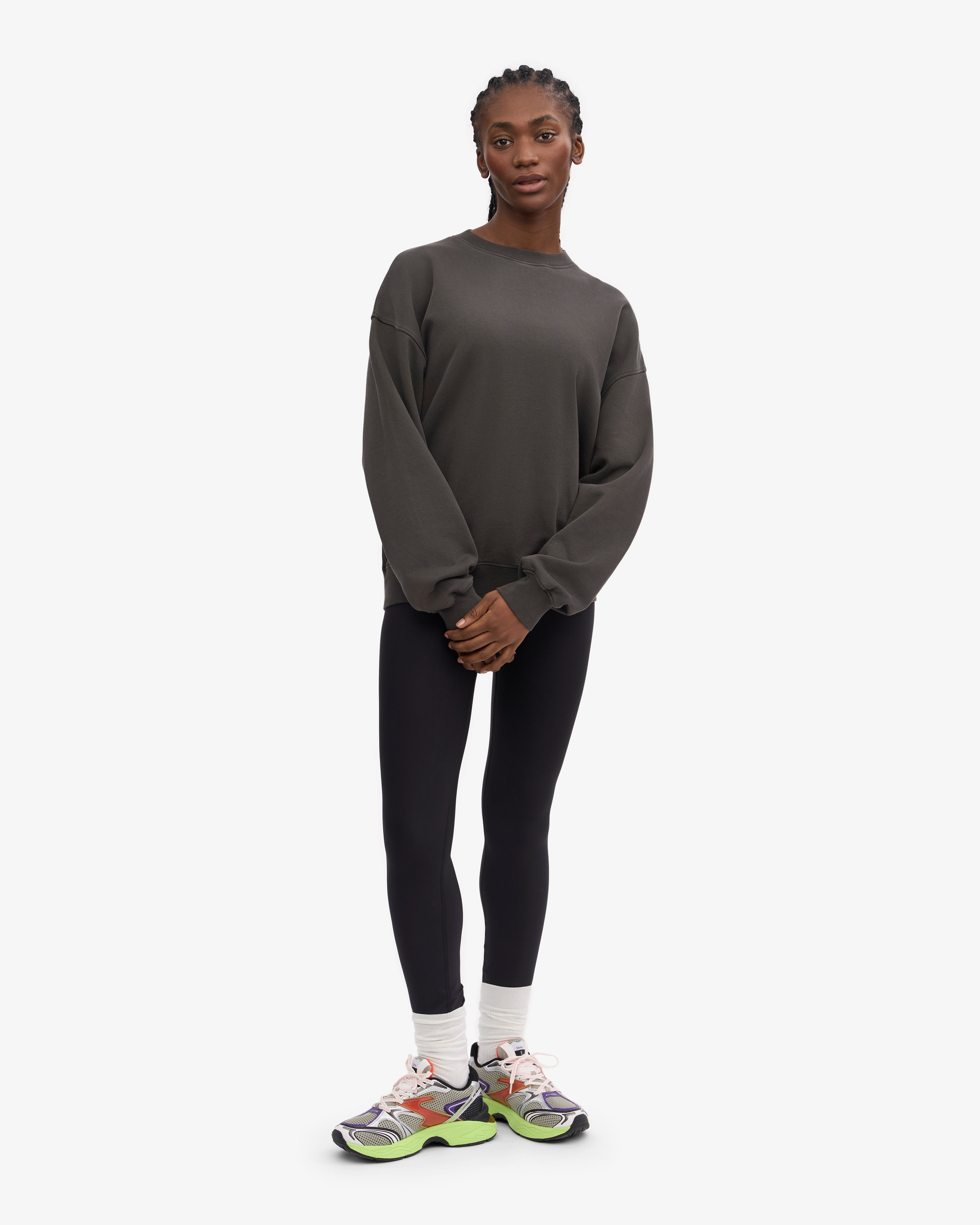 Organic Oversized Crew - Lava Grey XS