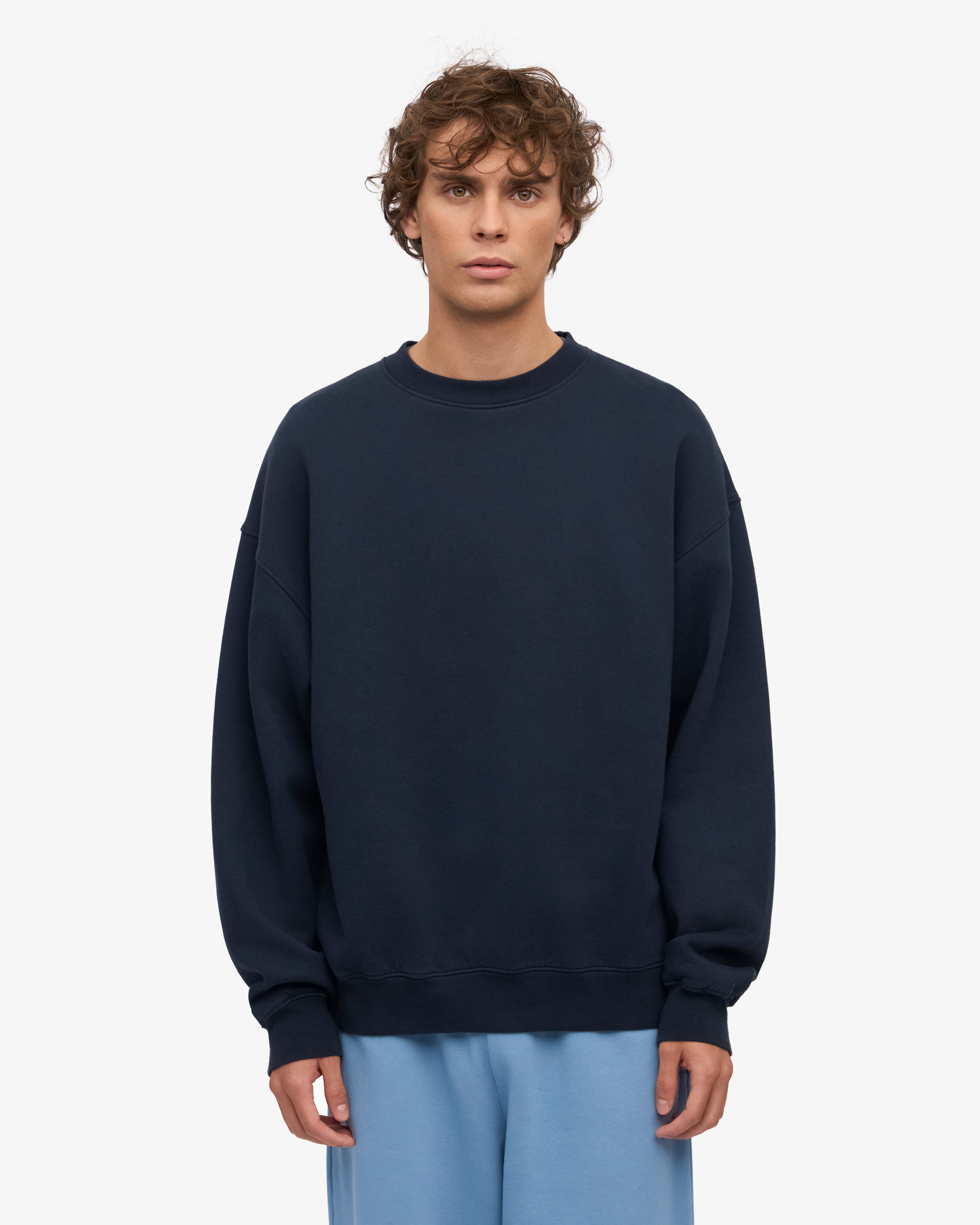 Organic Oversized Crew - Navy Blue