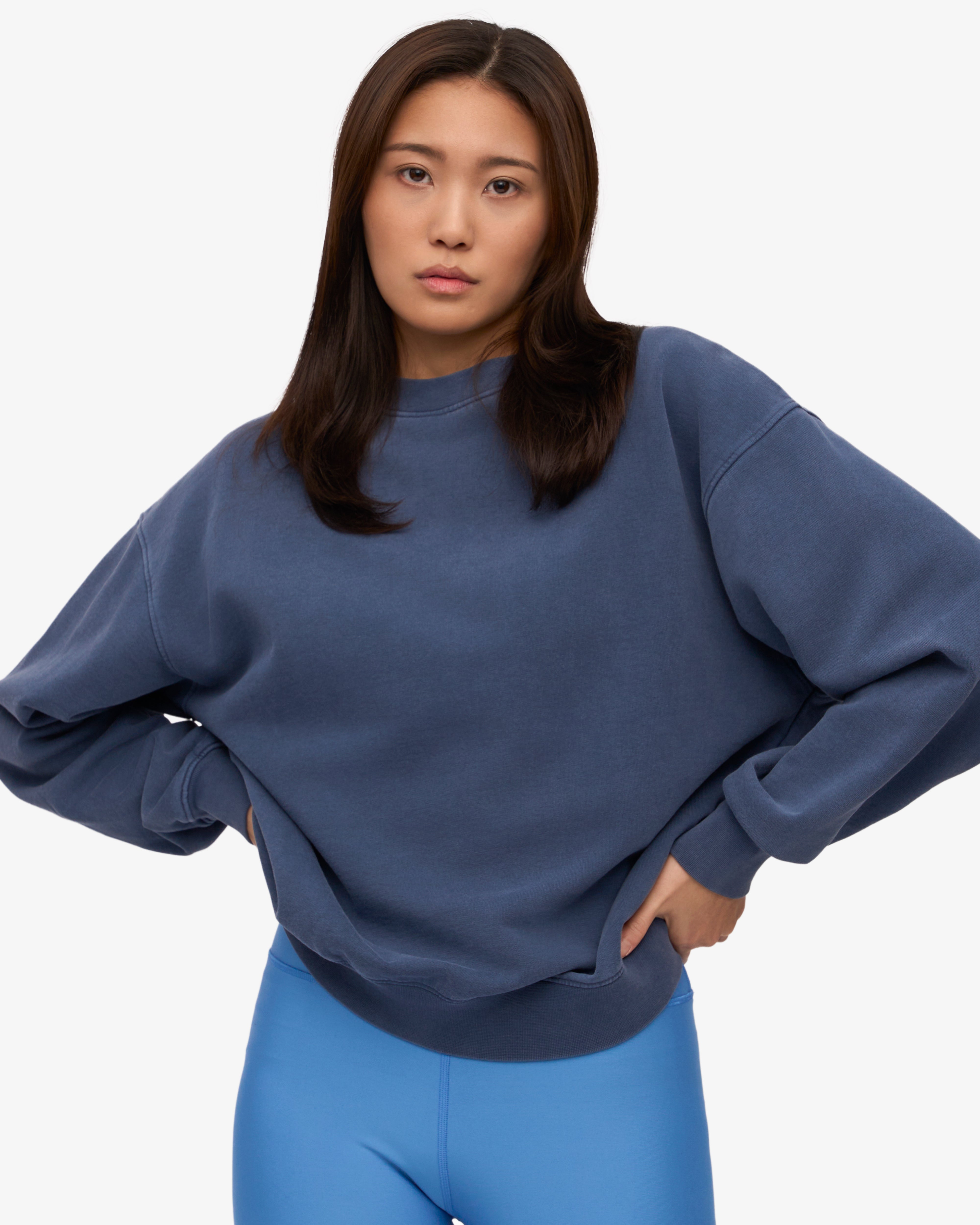 Organic Oversized Crew - Neptune Blue XS