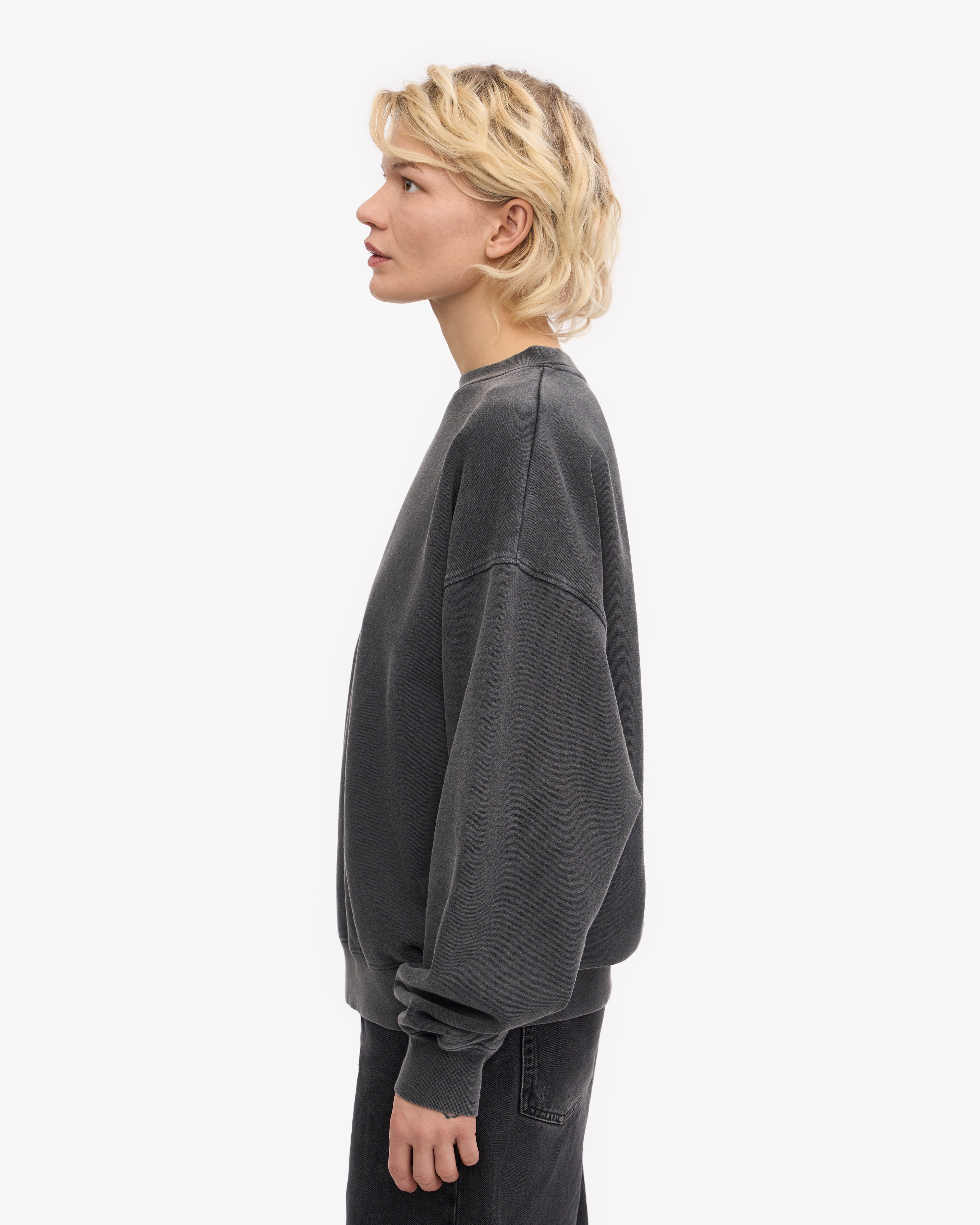 Organic Oversized Crew - Faded Black XS