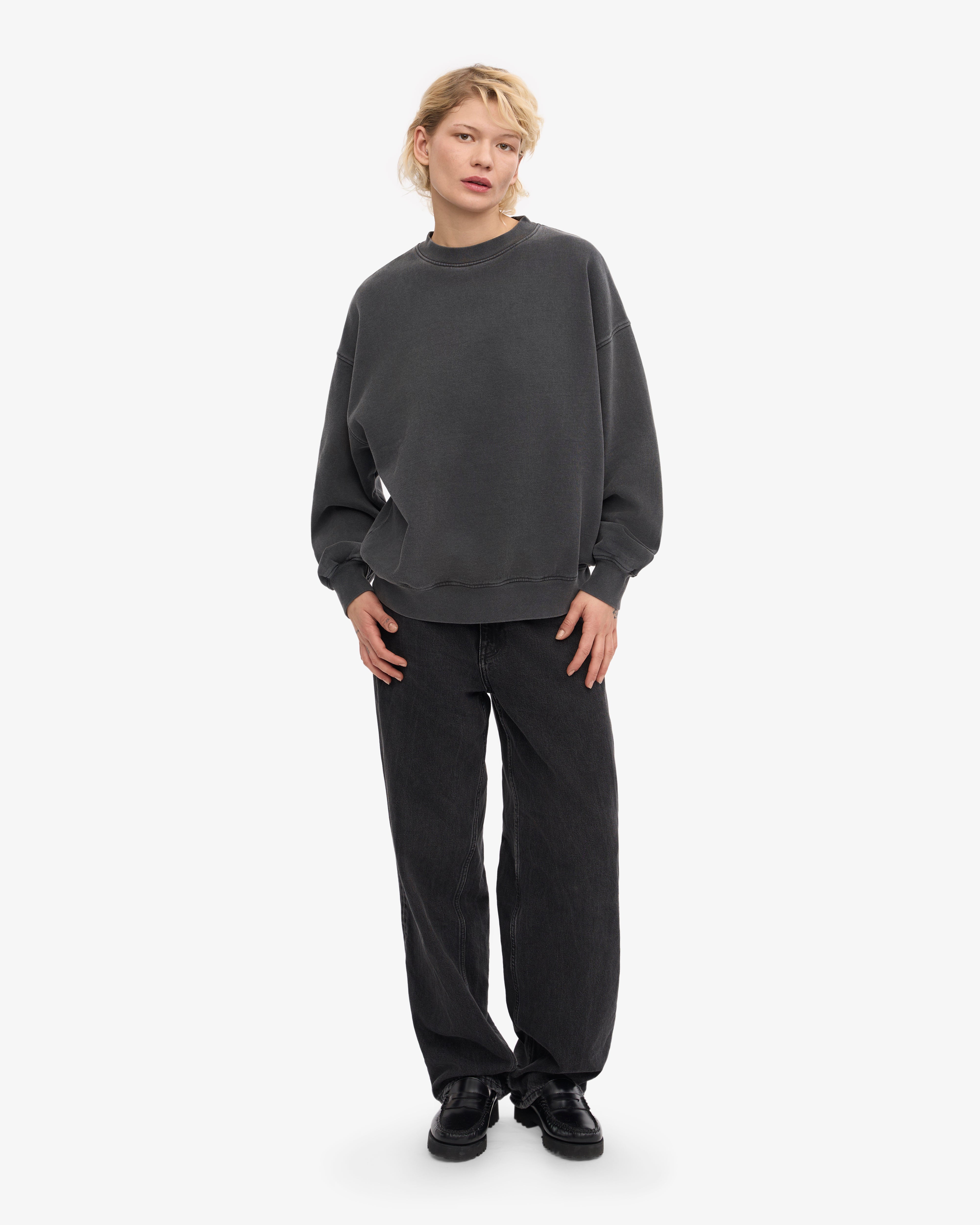 Organic Oversized Crew - Faded Black XS