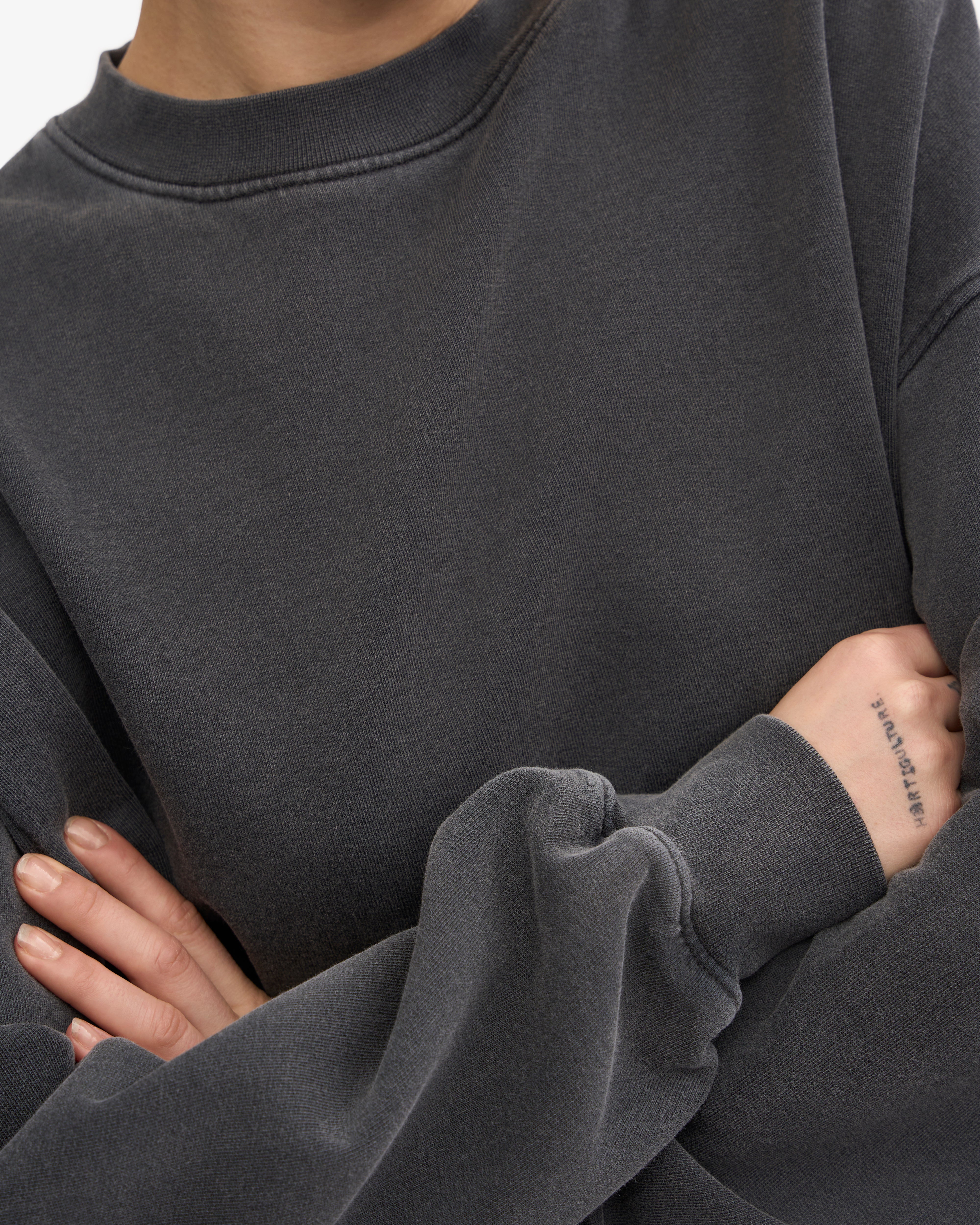 Organic Oversized Crew - Faded Black XS