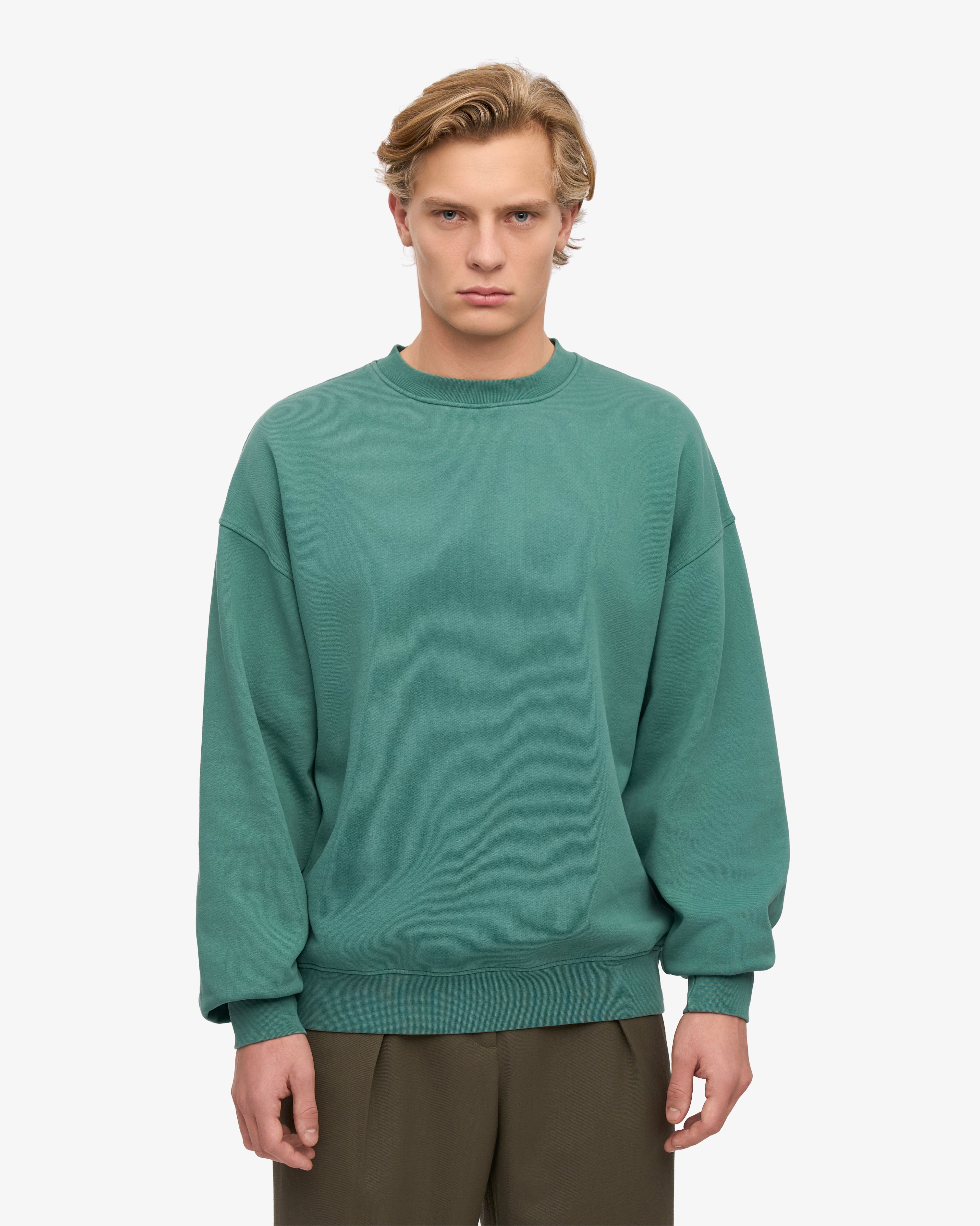 Organic Oversized Crew - Pine Green