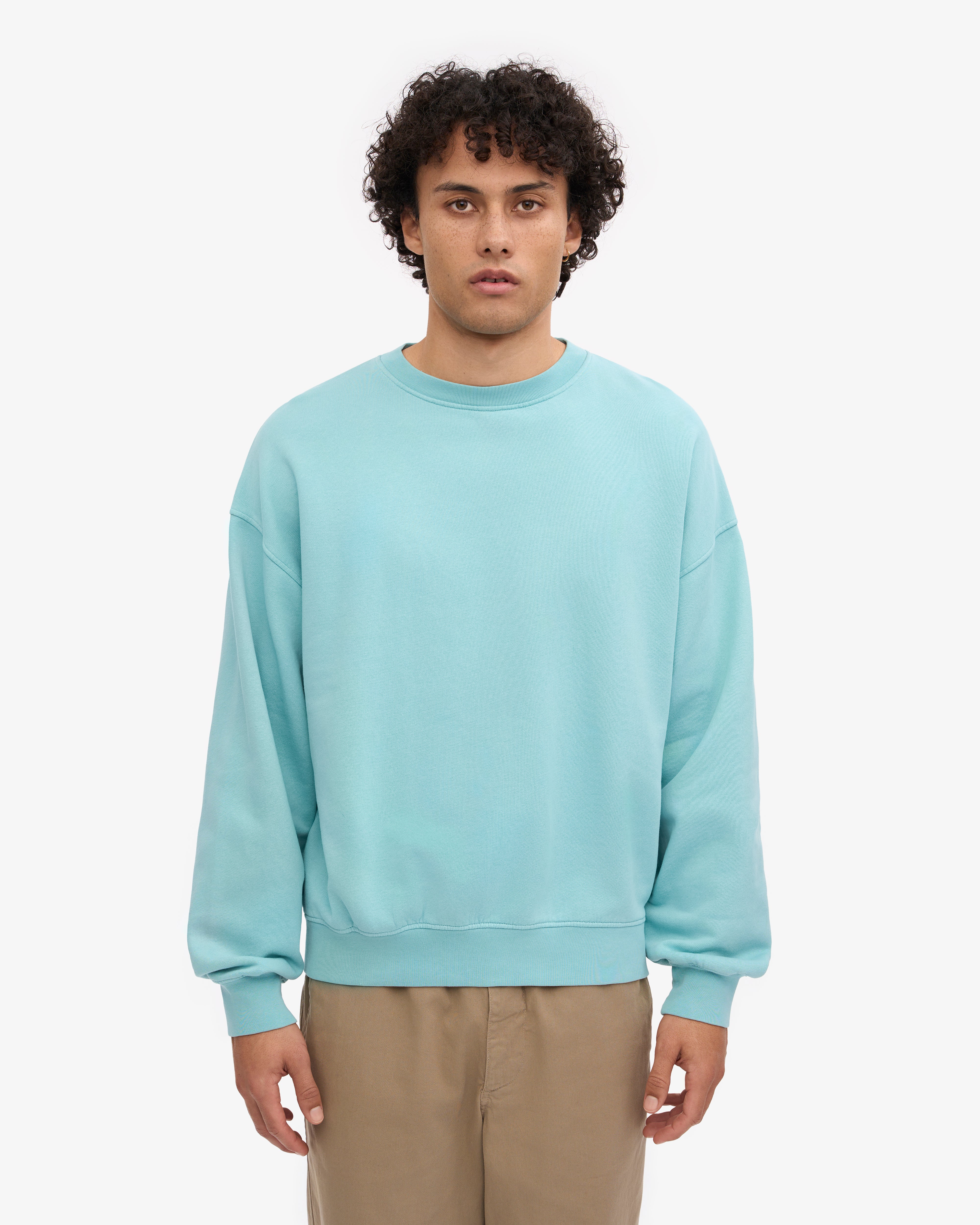Organic Oversized Crew - Teal Blue