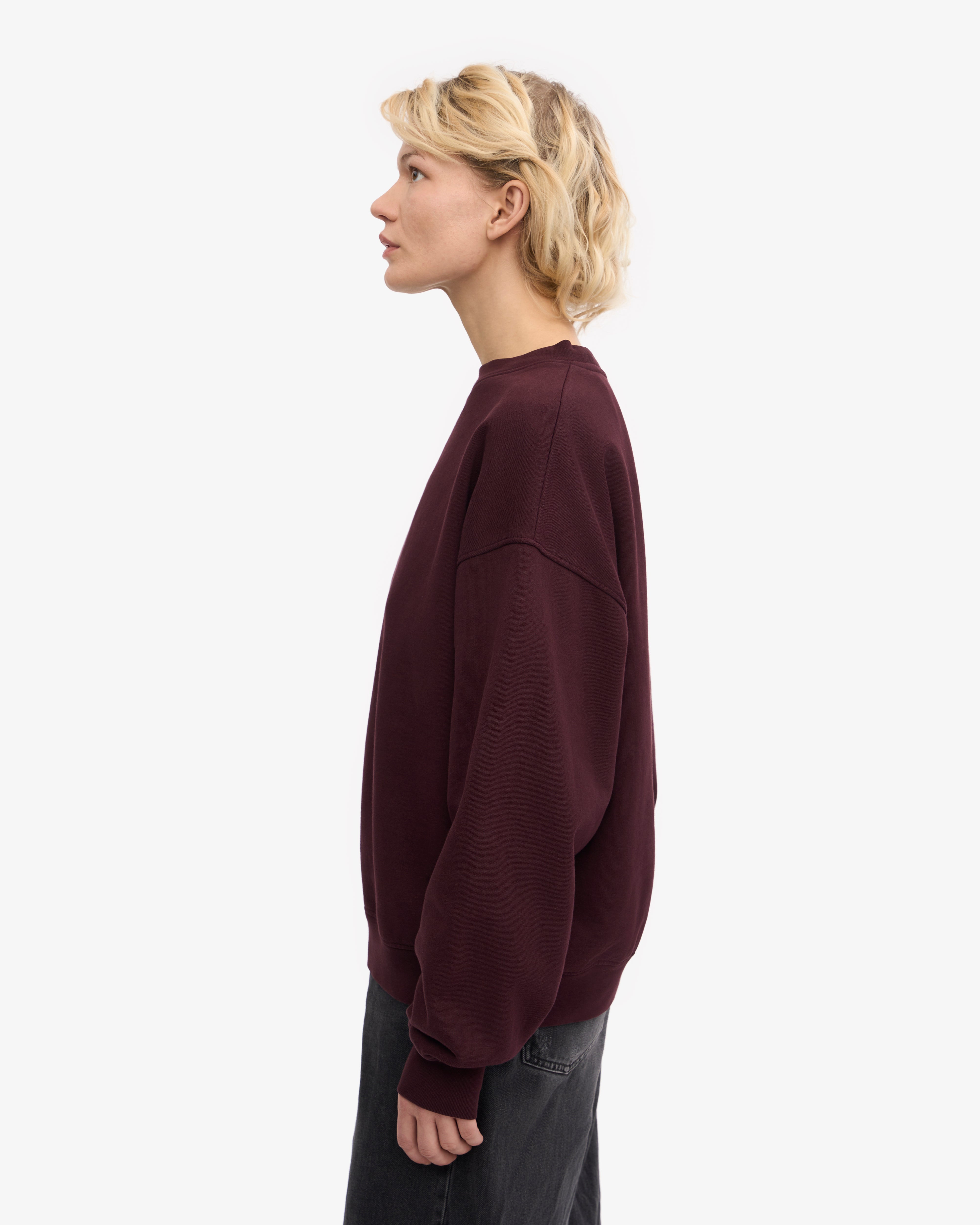 Organic Oversized Crew - Oxblood Red XS