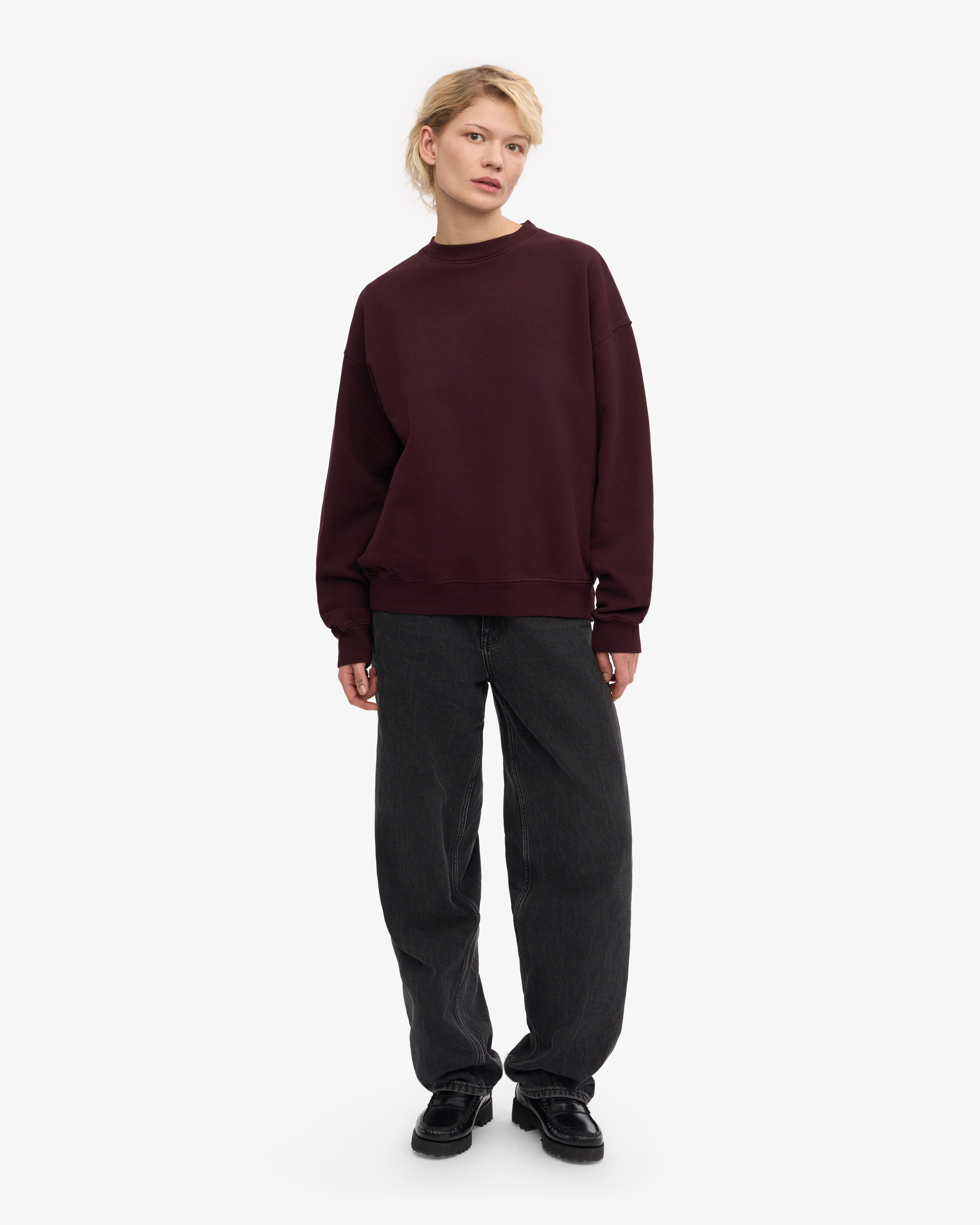 Organic Oversized Crew - Oxblood Red XS