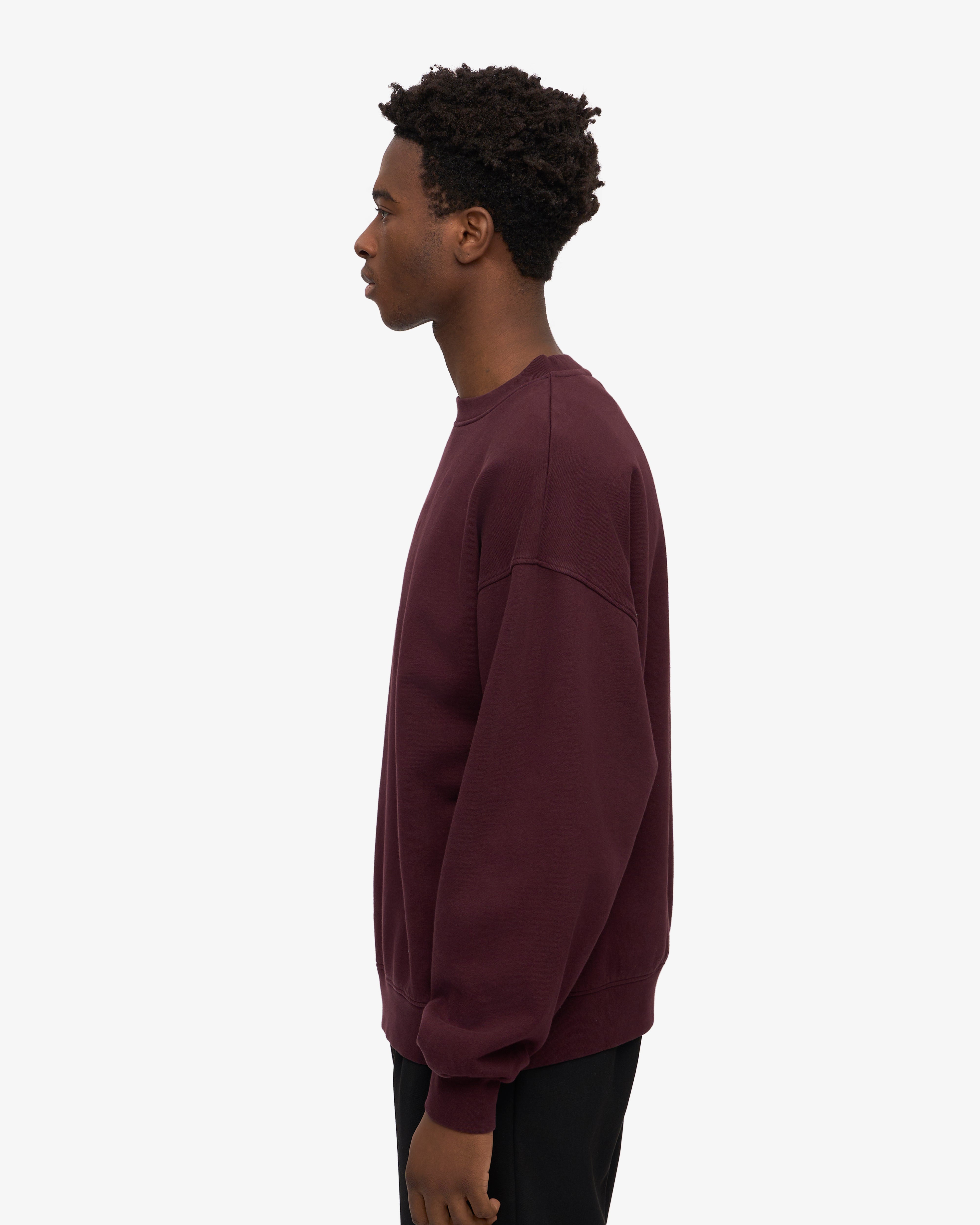 Organic Oversized Crew - Oxblood Red