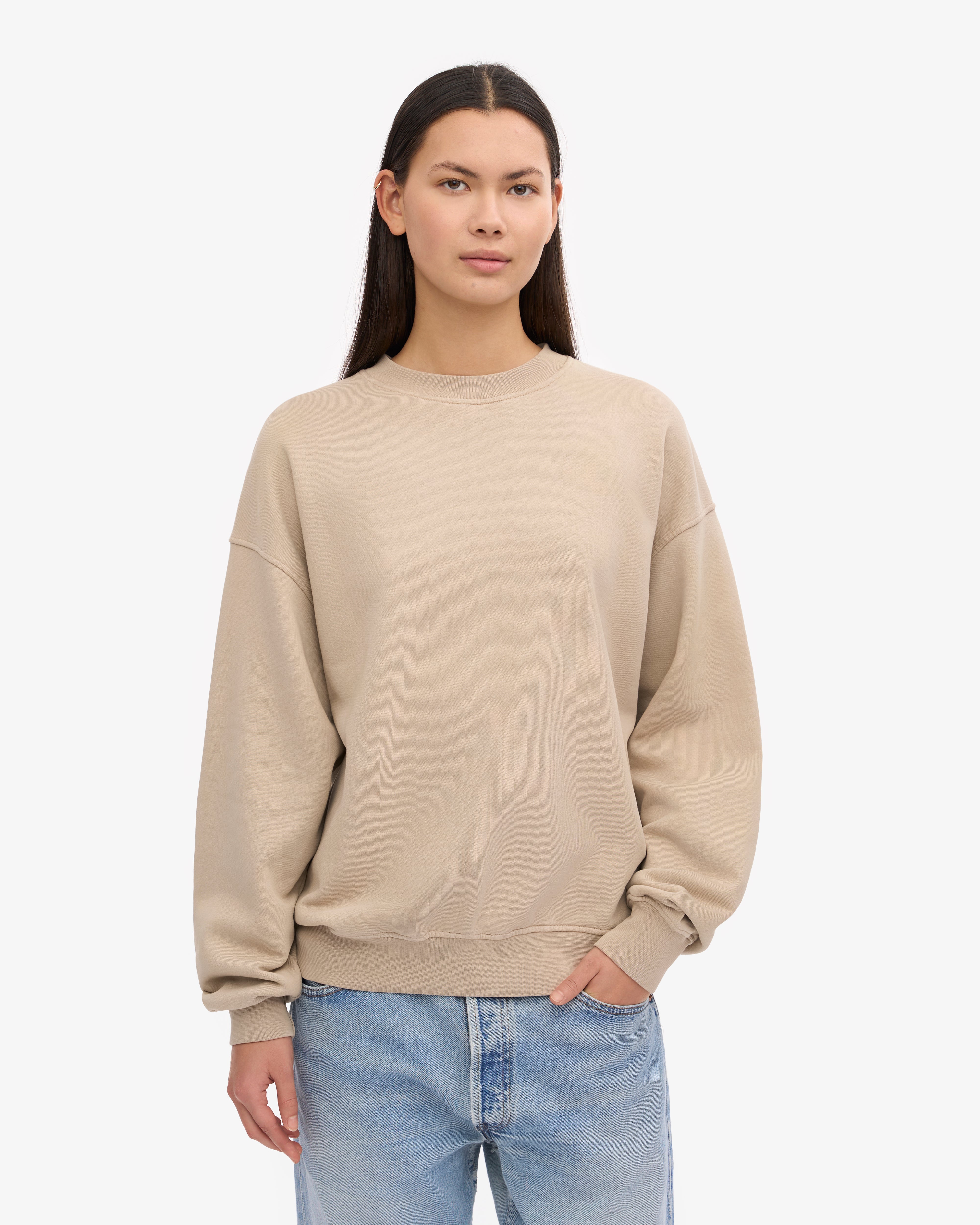 Organic Oversized Crew - Oyster Grey XS