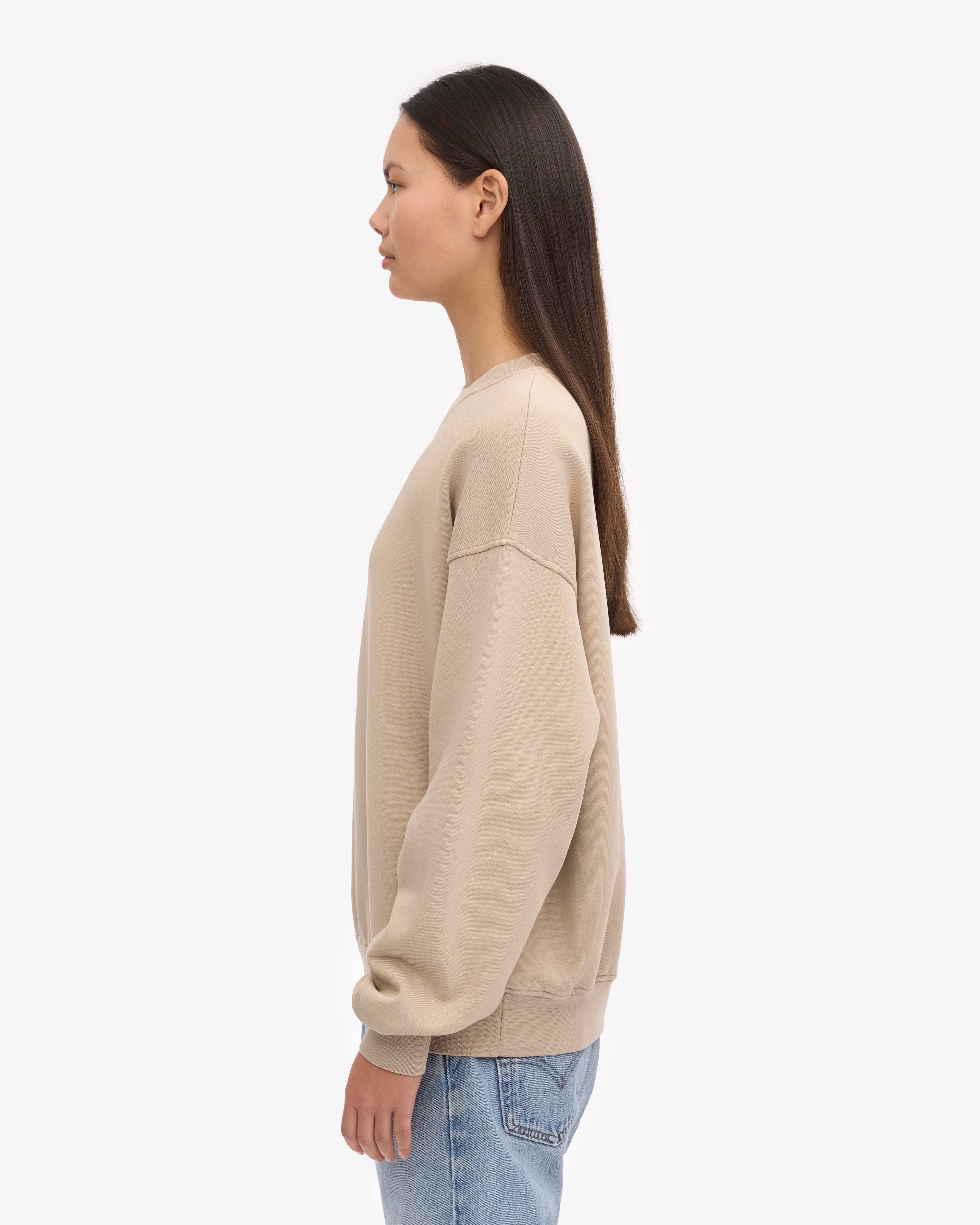 Organic Oversized Crew - Oyster Grey XS