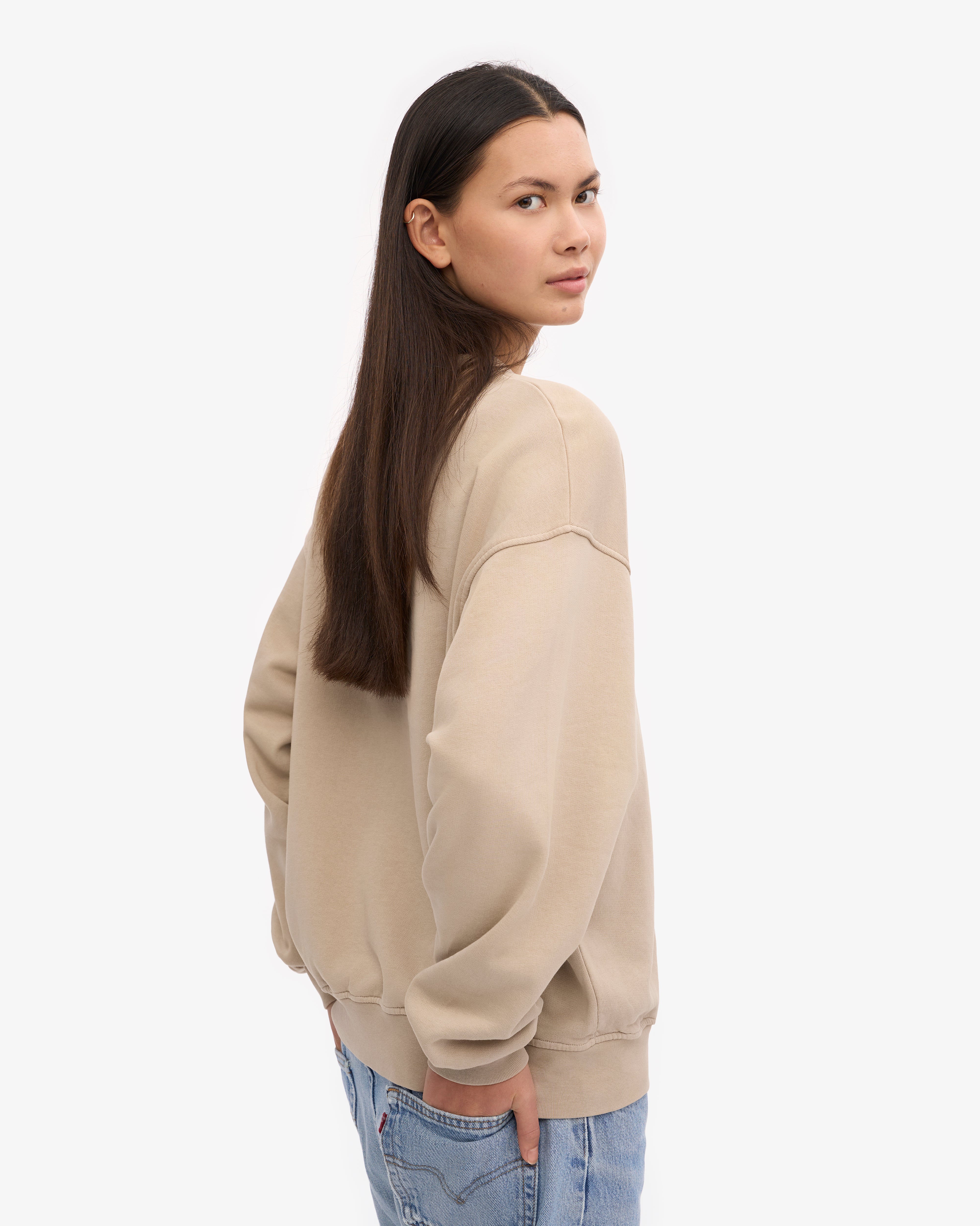Organic Oversized Crew - Oyster Grey XS