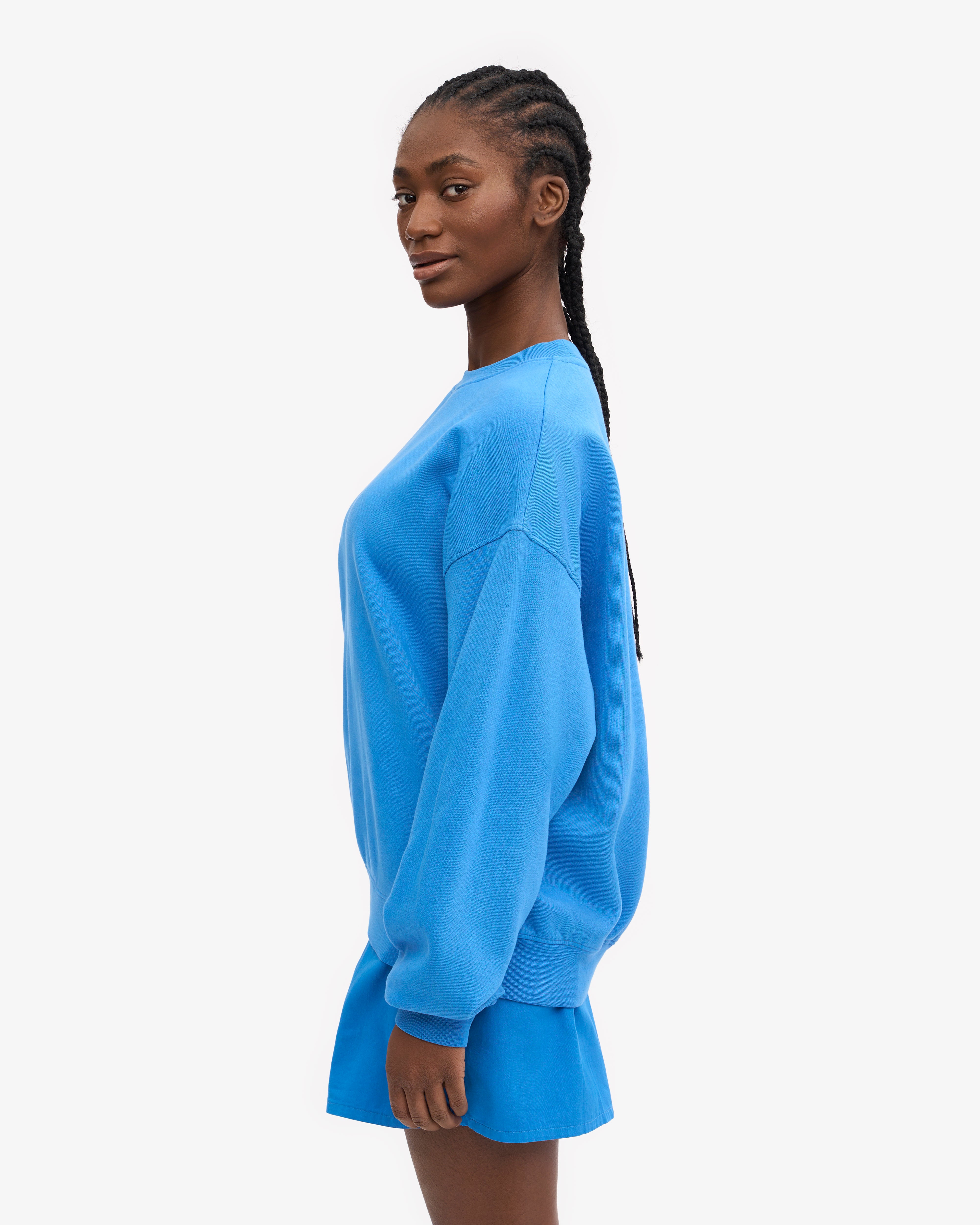 Organic Oversized Crew - Pacific Blue XS