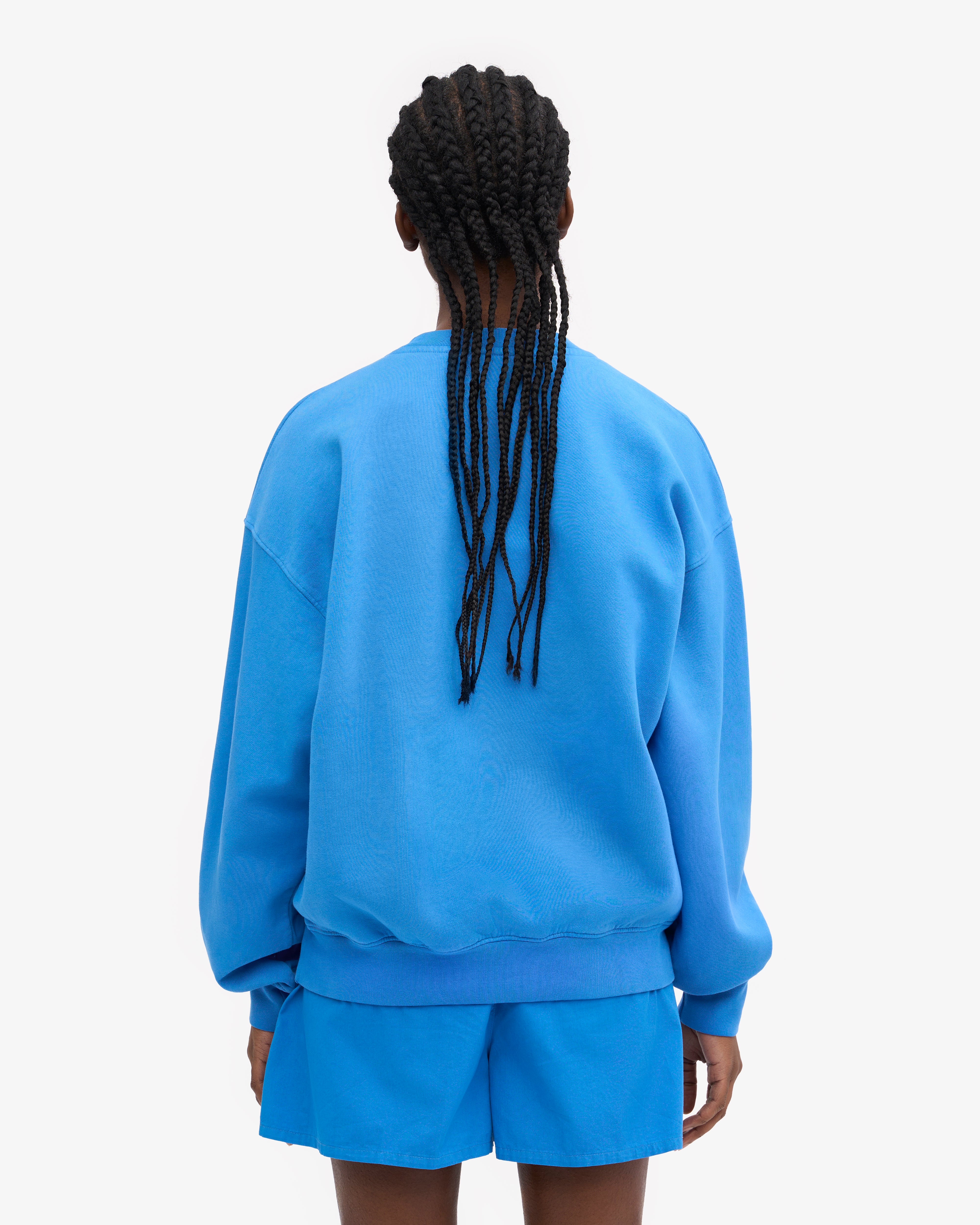Organic Oversized Crew - Pacific Blue XS