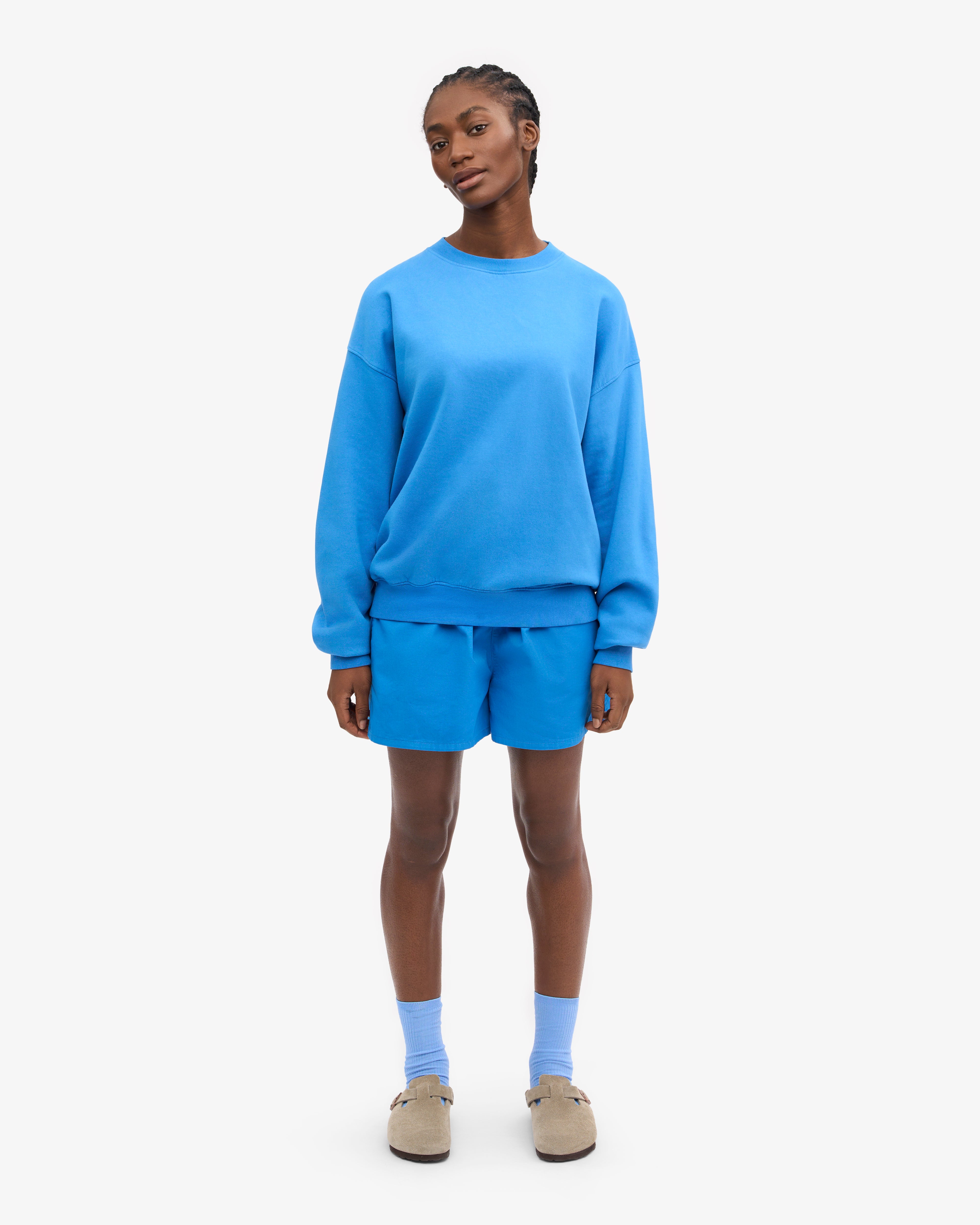 Organic Oversized Crew - Pacific Blue XS