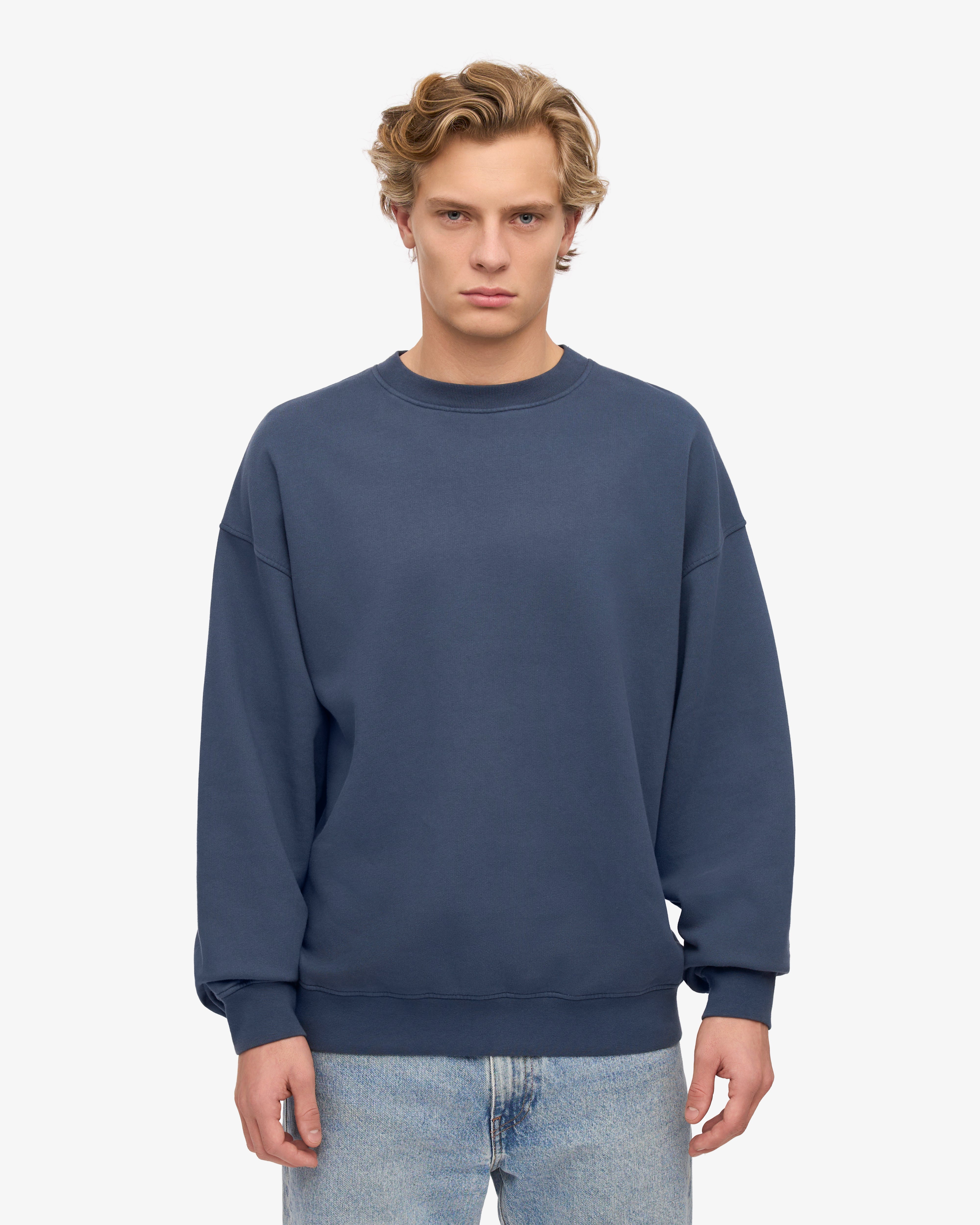 Organic Oversized Crew - Petrol Blue
