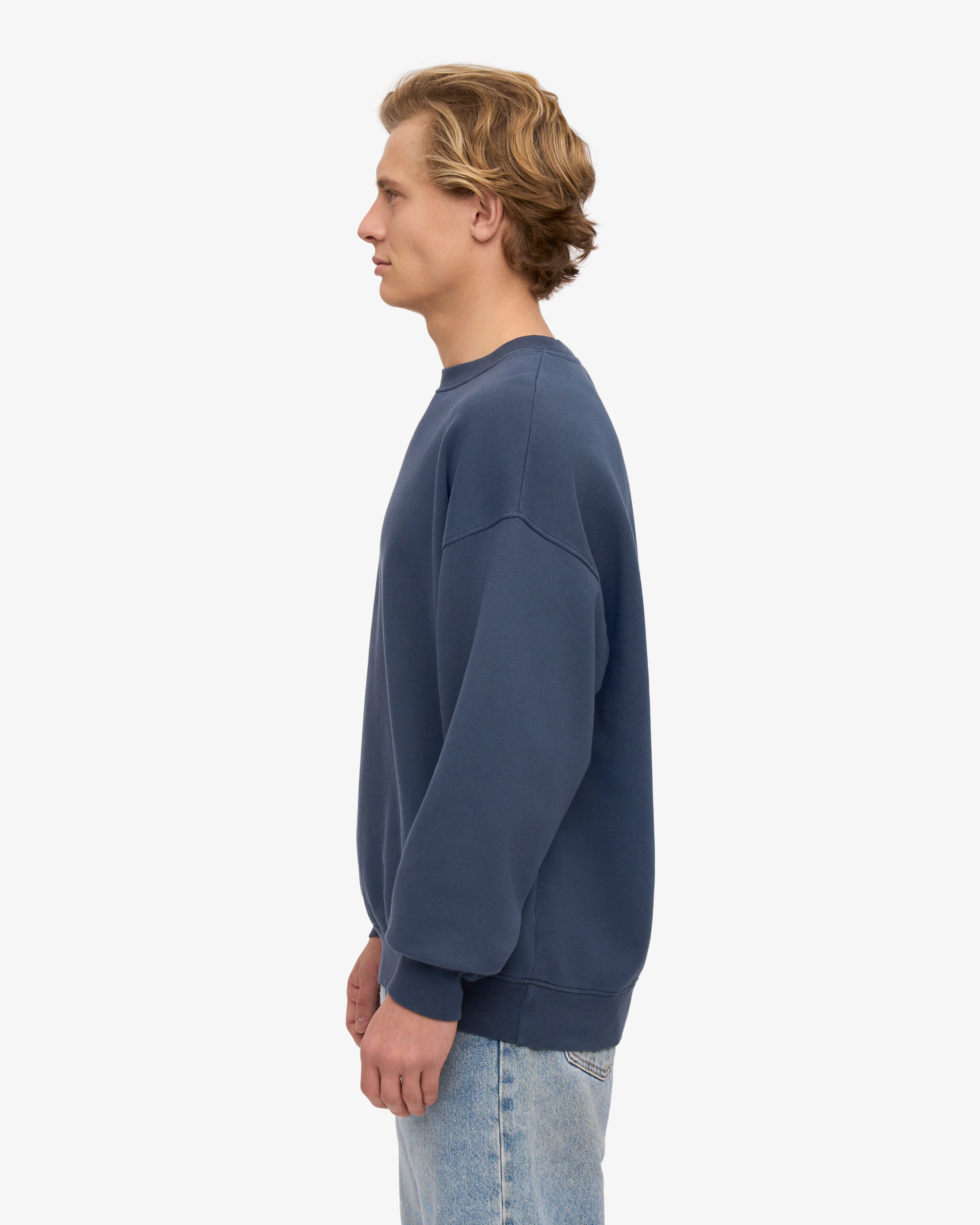 Organic Oversized Crew - Petrol Blue