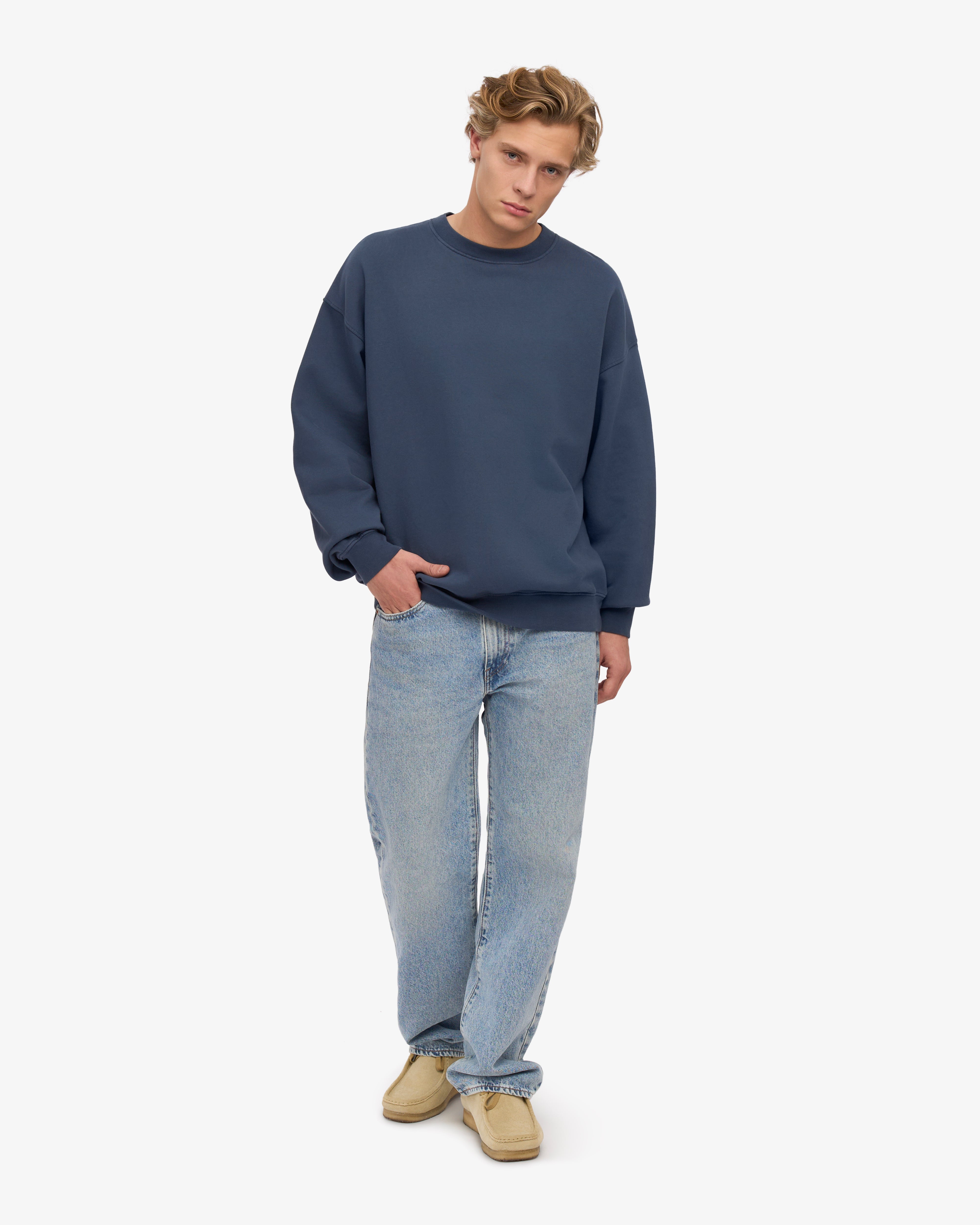 Organic Oversized Crew - Petrol Blue
