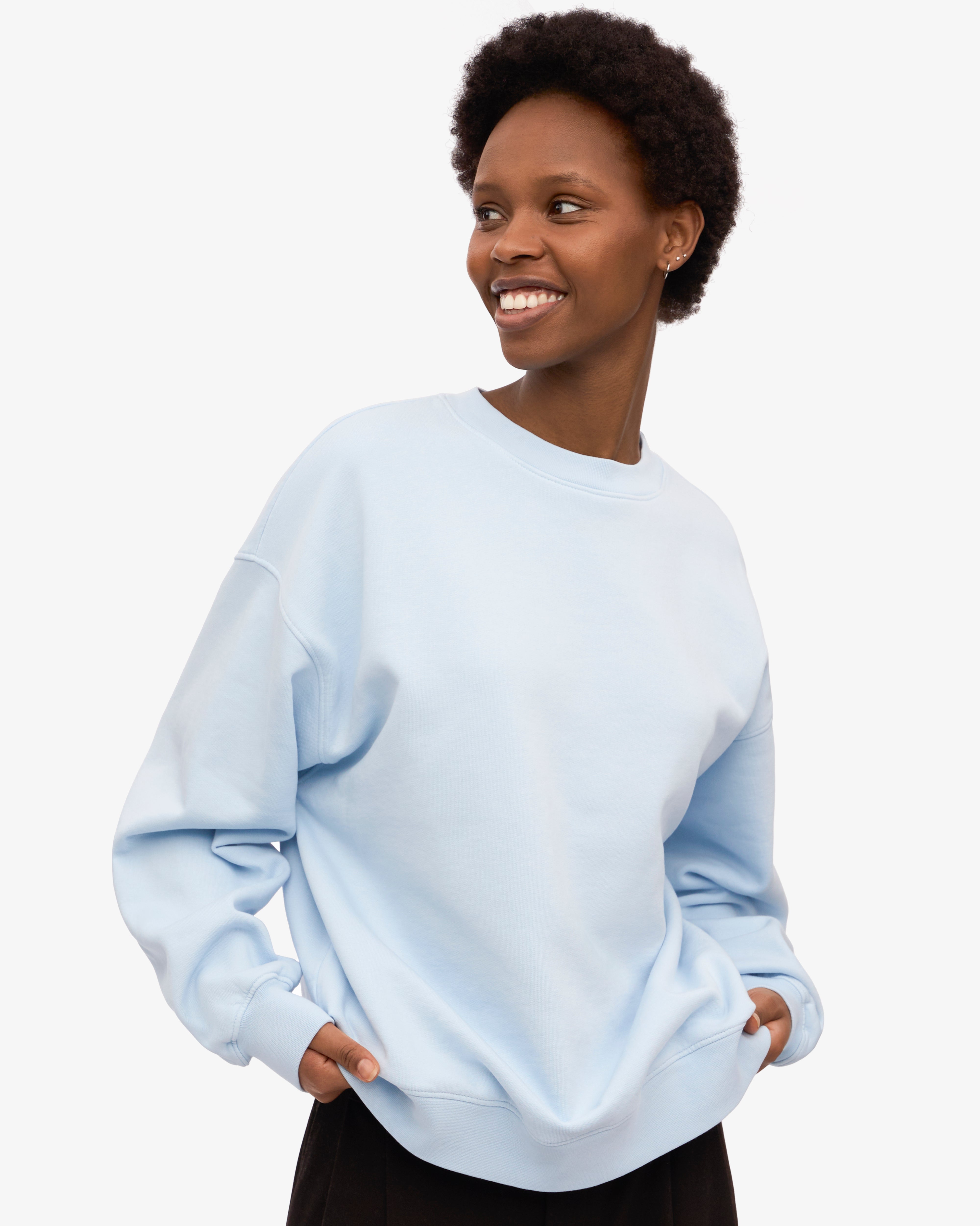 Organic Oversized Crew - Polar Blue XS