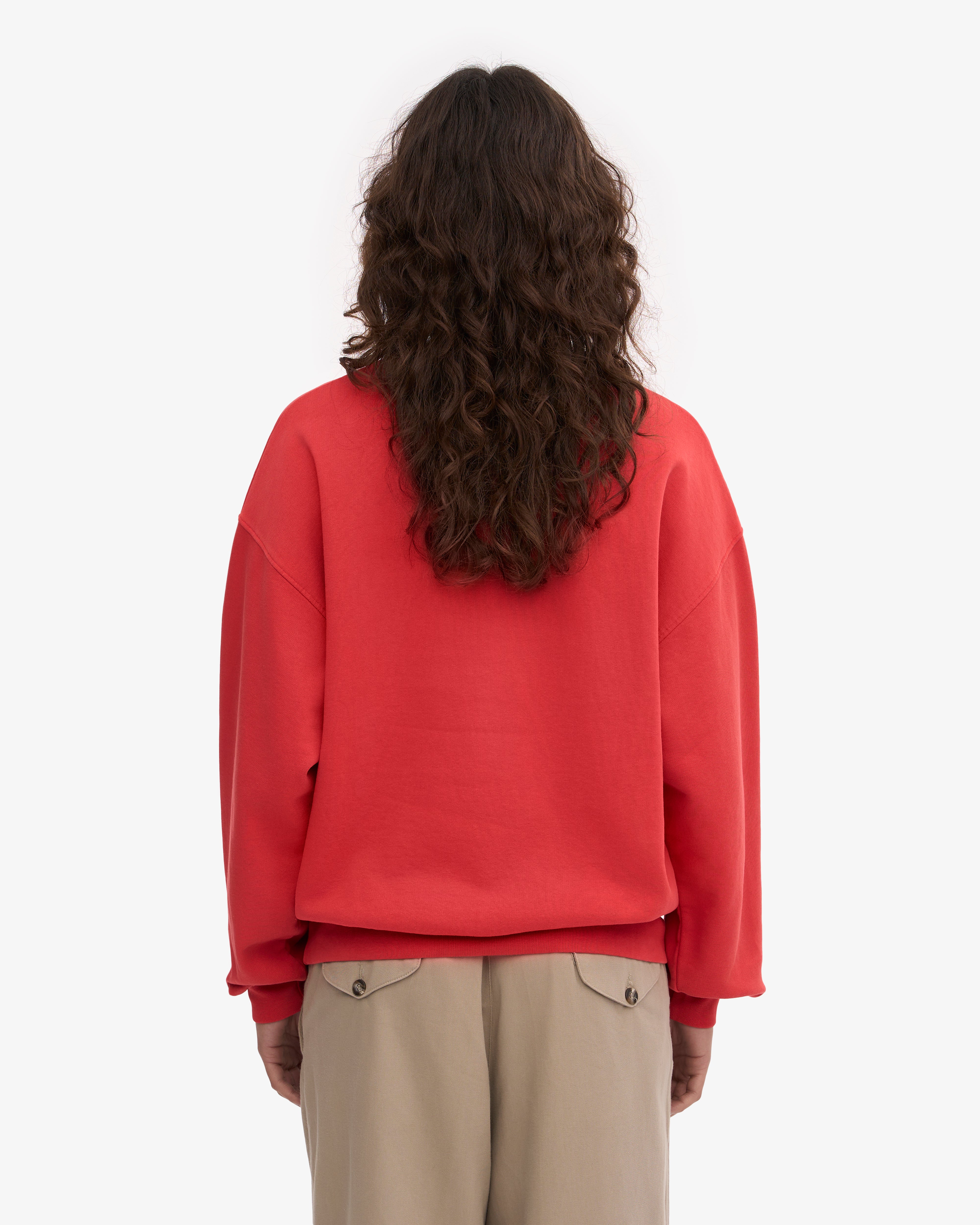 Organic Oversized Crew - Red Tangerine