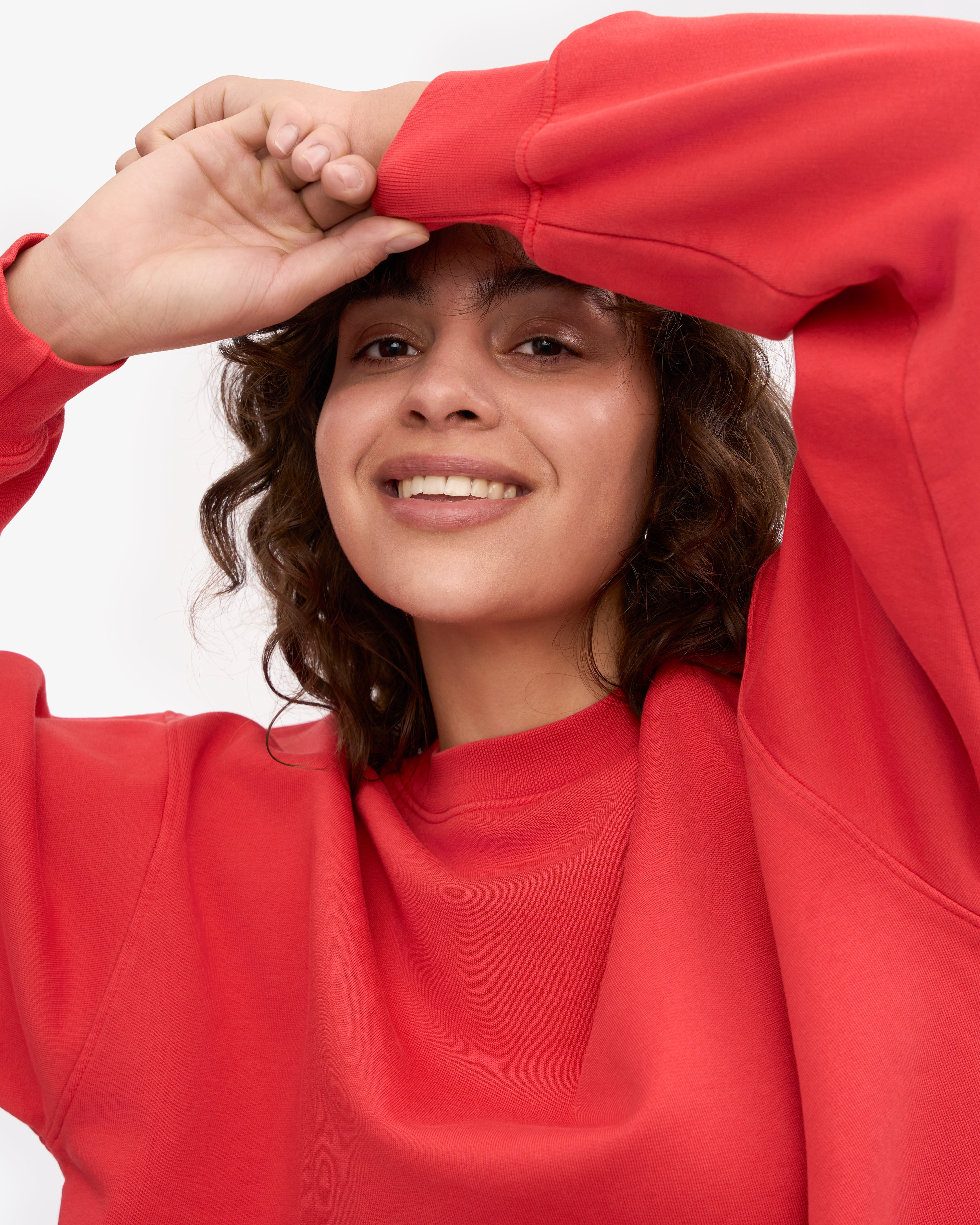 Organic Oversized Crew - Red Tangerine