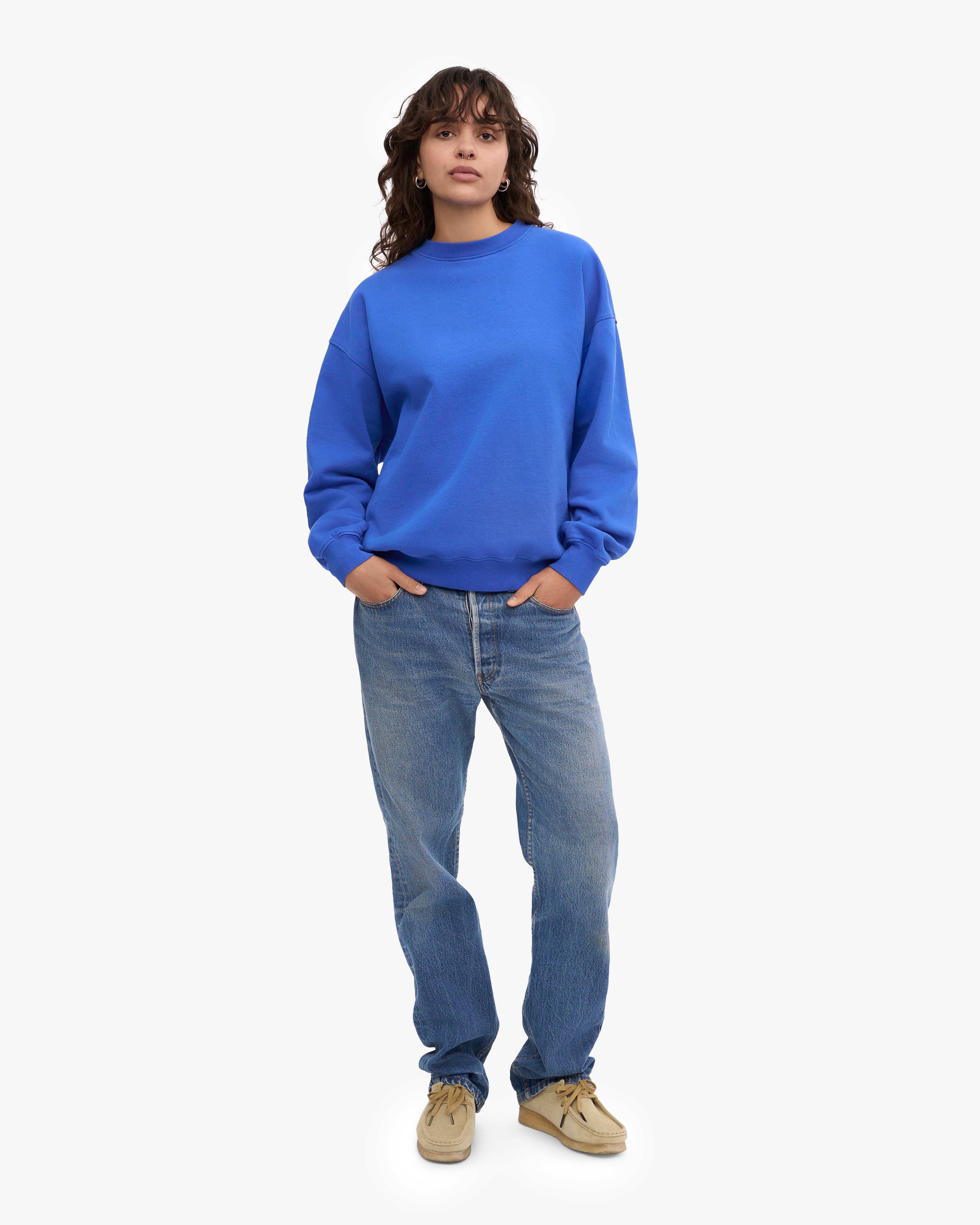 Organic Oversized Crew - Sapphire Blue XS