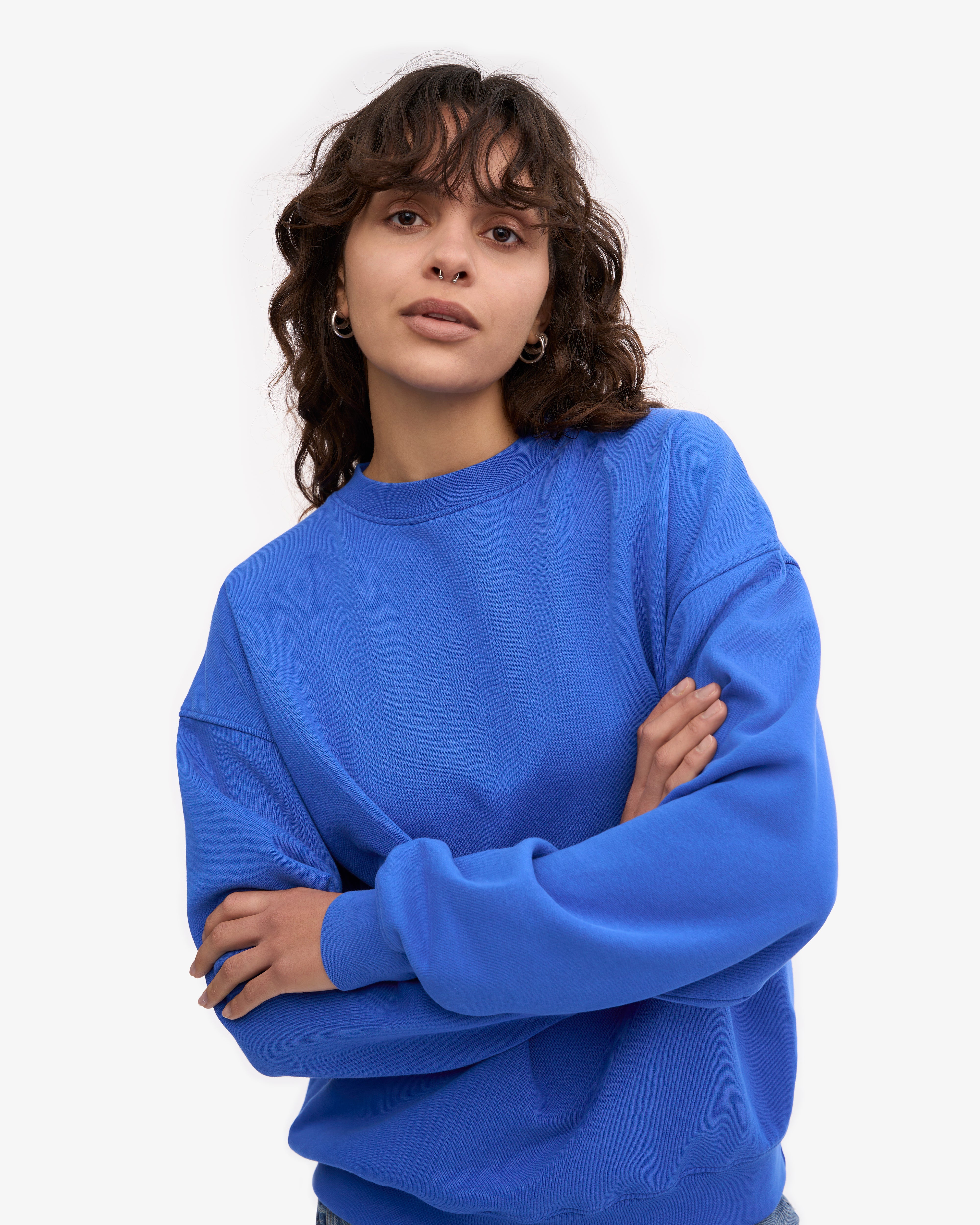 Organic Oversized Crew - Sapphire Blue XS