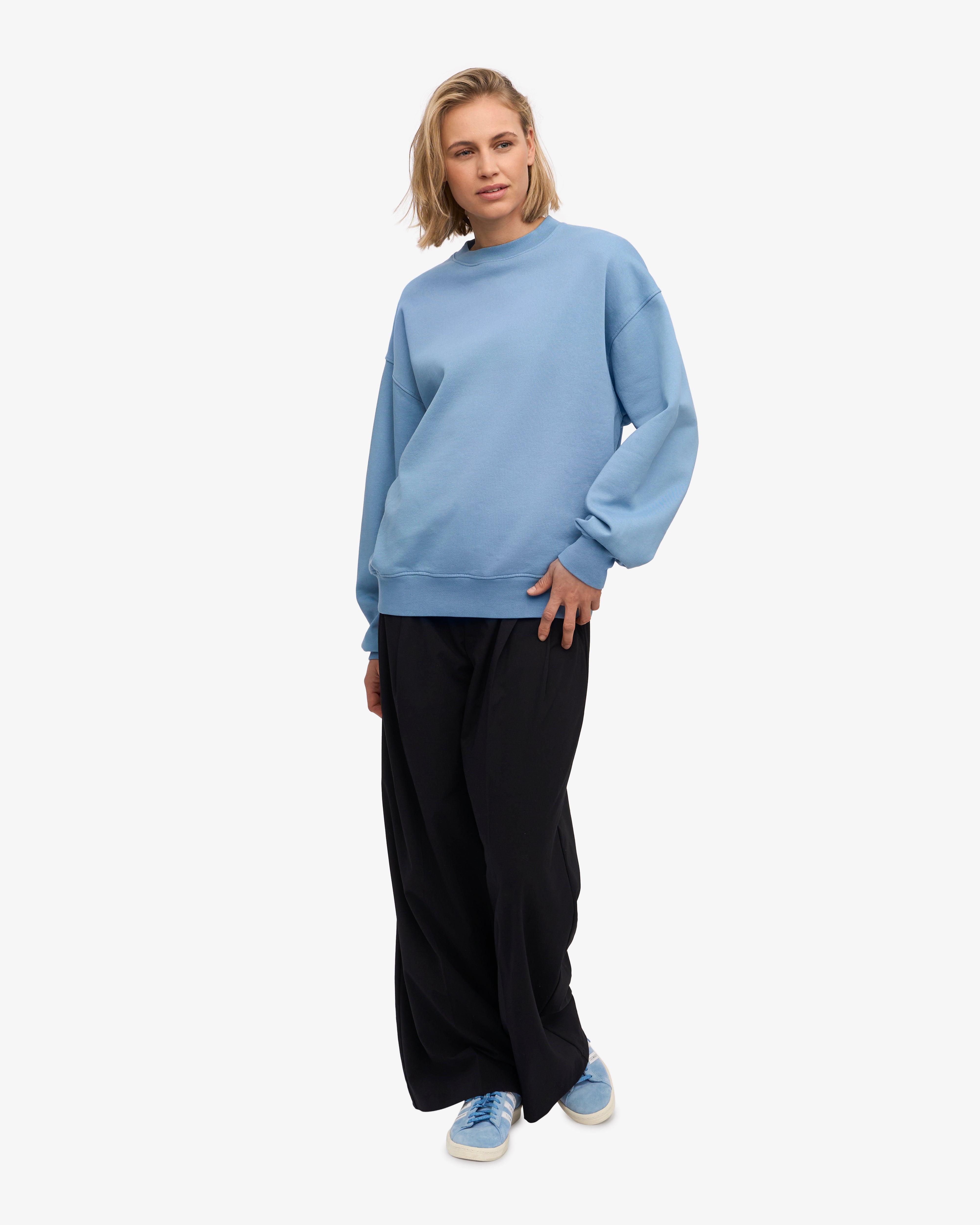 Organic Oversized Crew - Seaside Blue XS