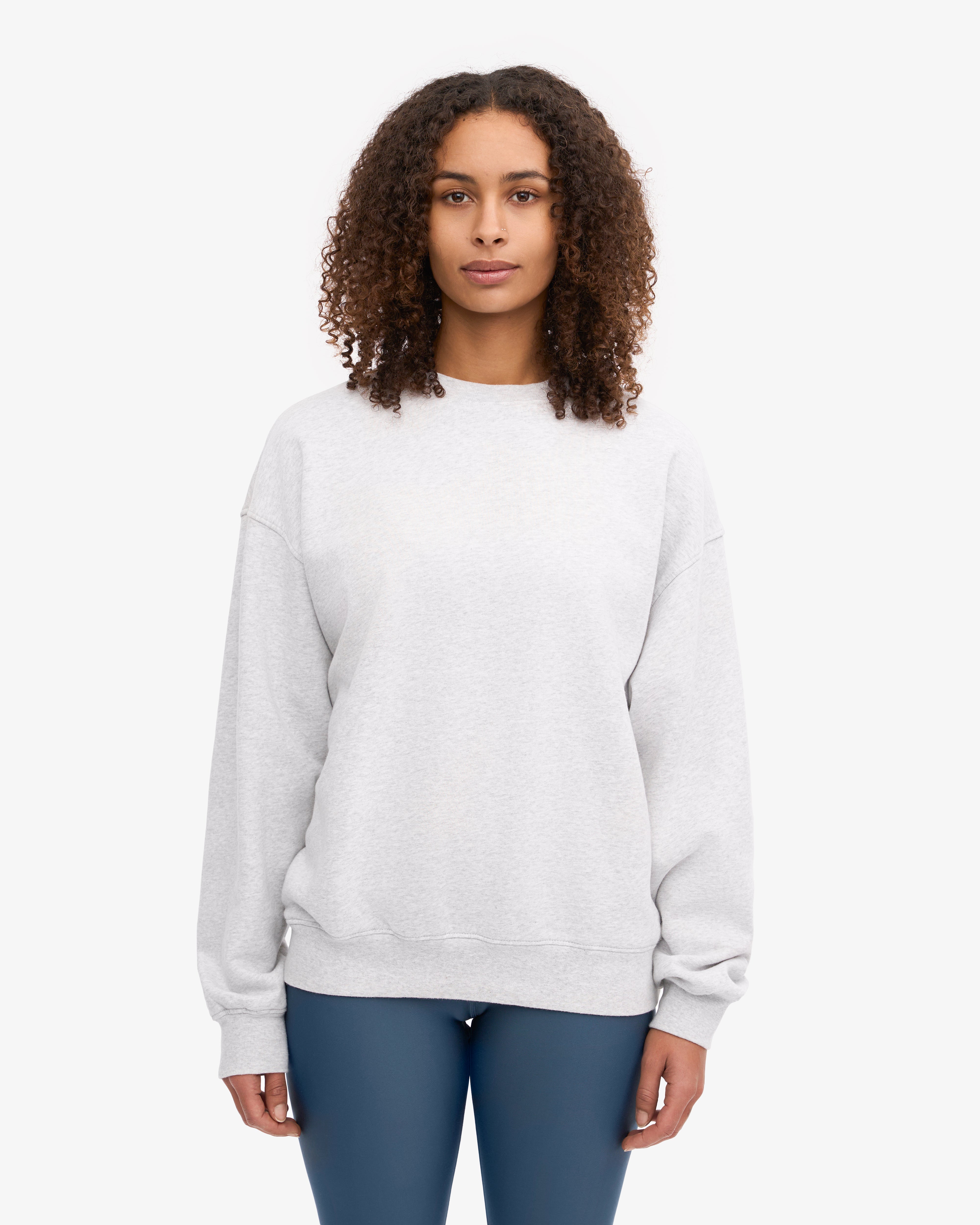 Organic Oversized Crew - Snow Melange XS