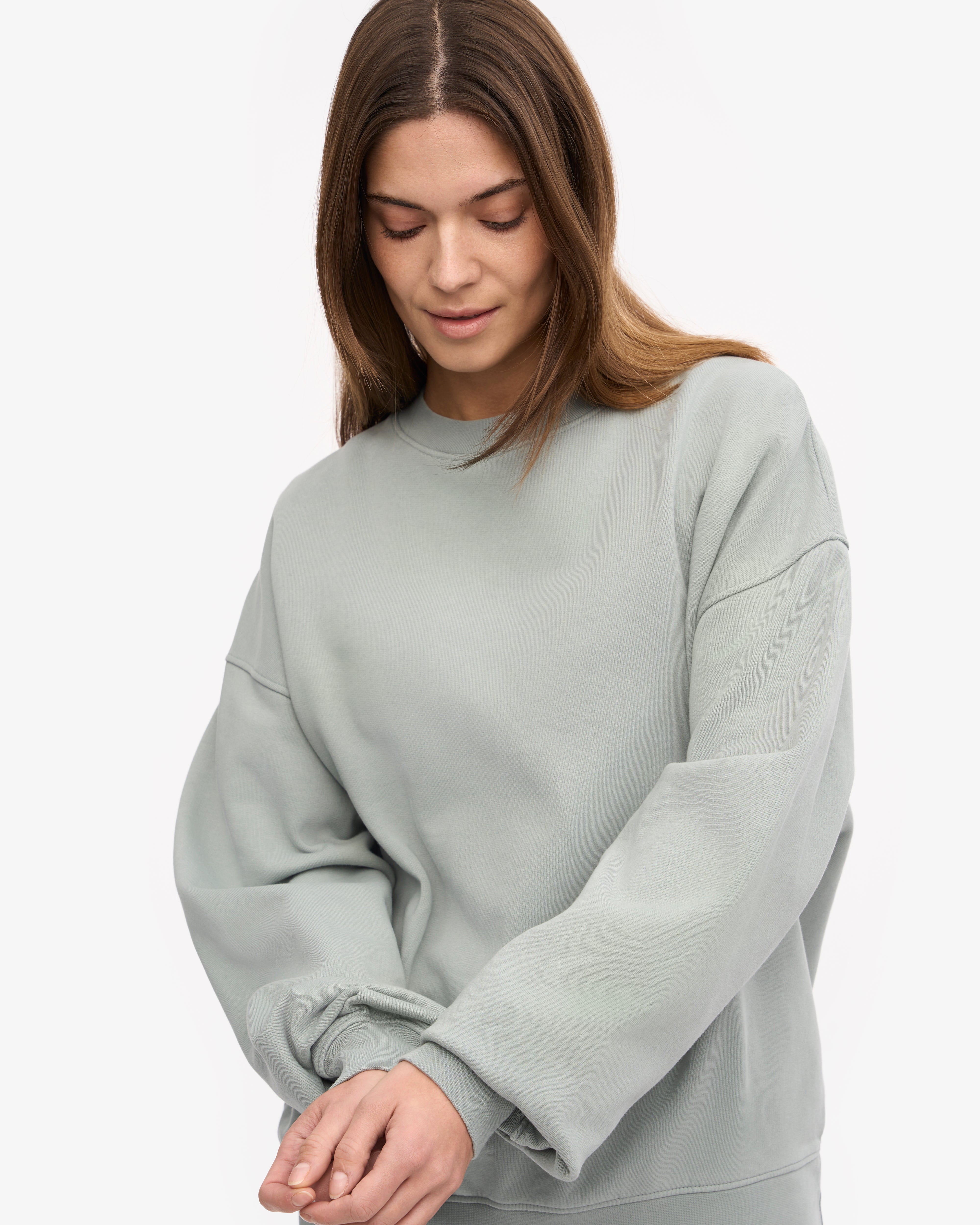 Organic Oversized Crew - Steel Blue XS