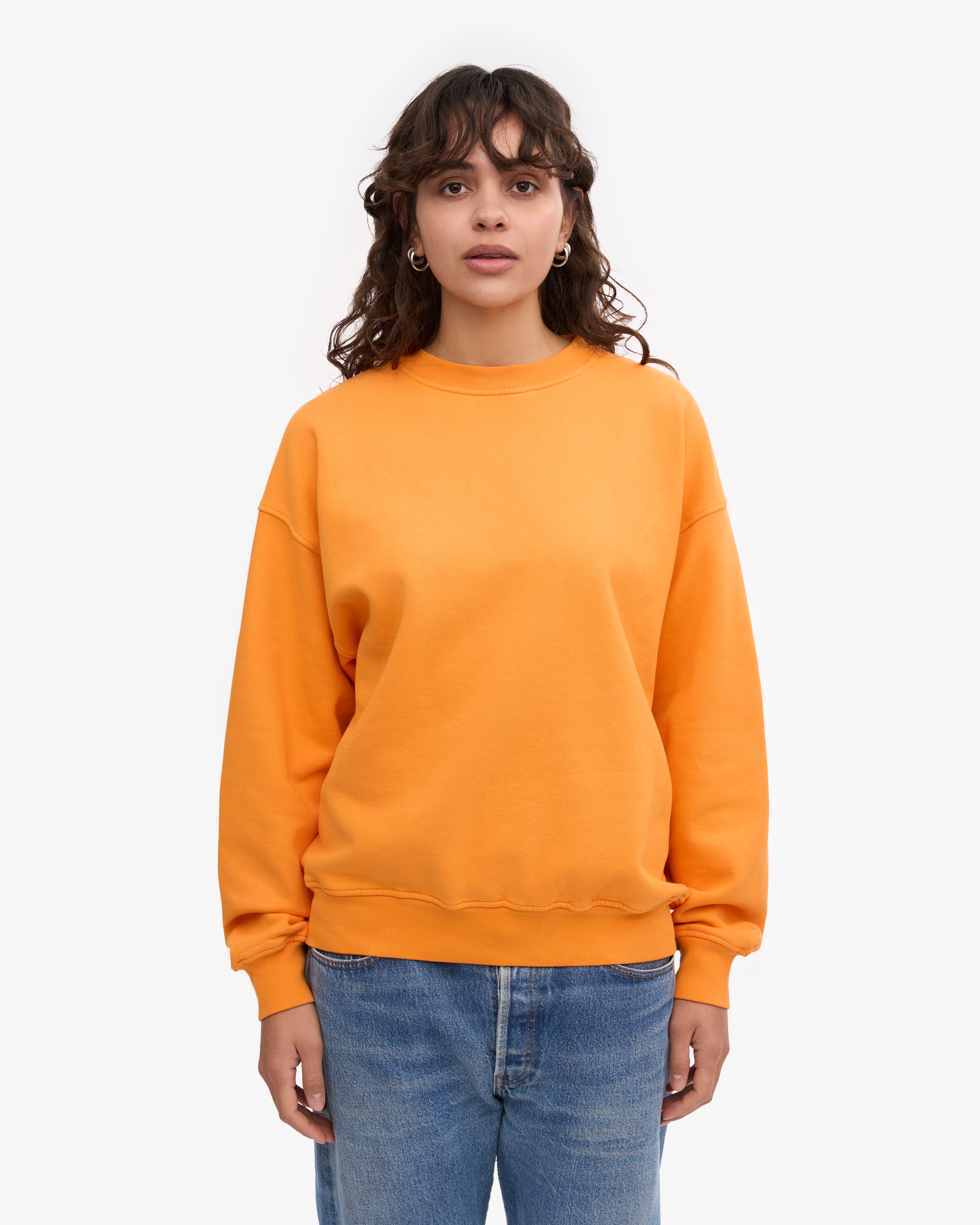 Organic Oversized Crew - Sunny Orange XS