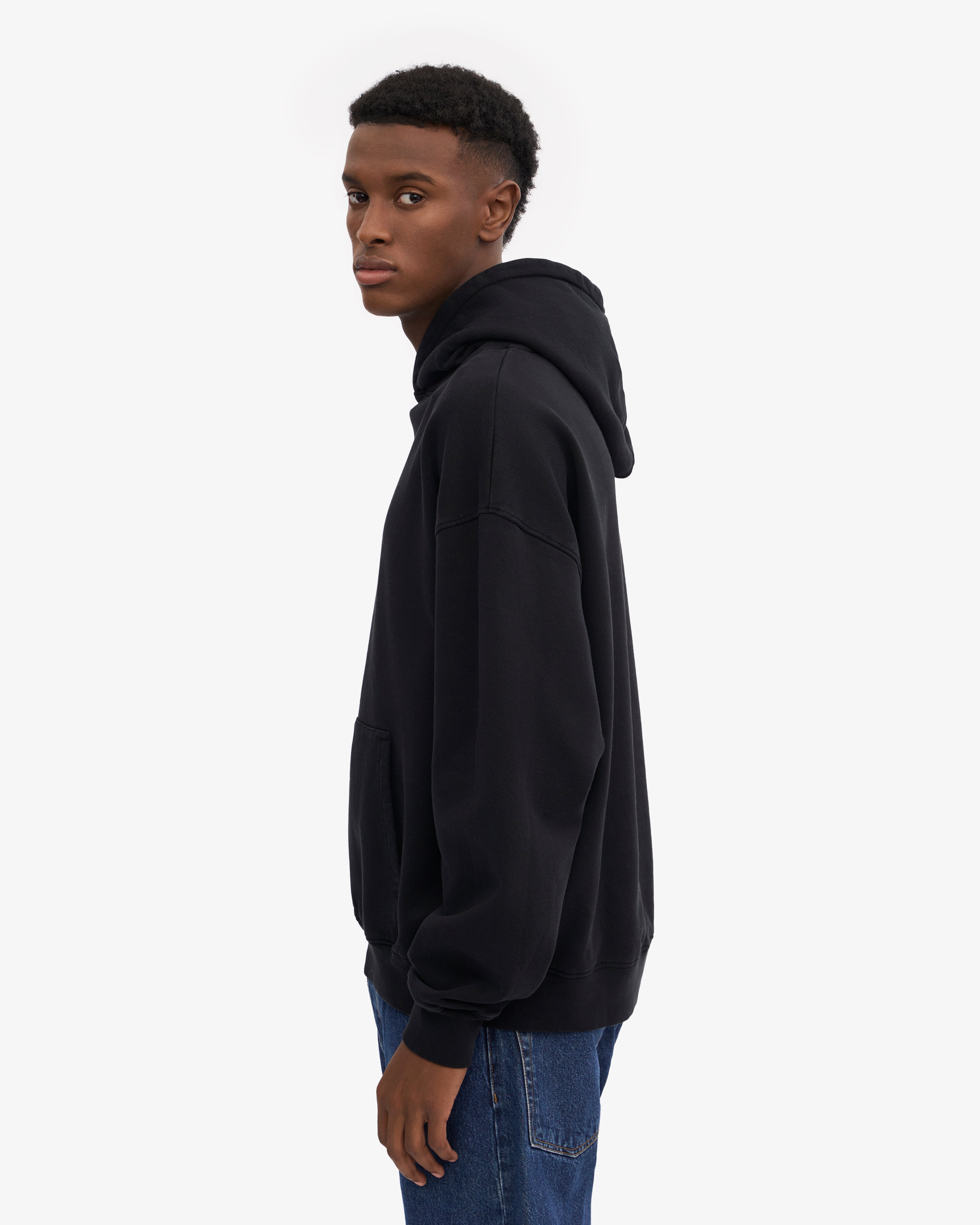 Organic Relaxed Hood Sweatsuit - Deep Black