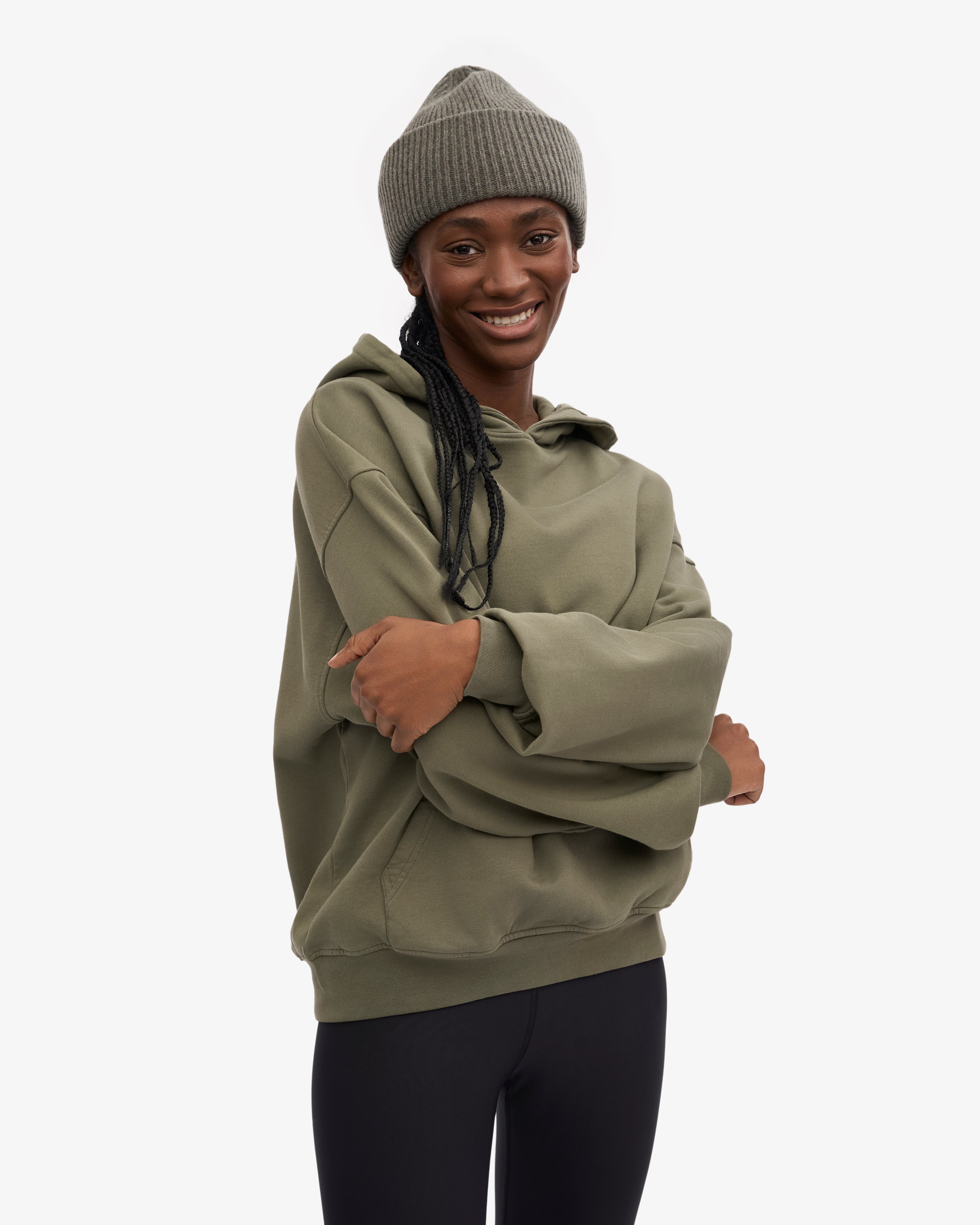 Organic Oversized Hood - Dusty Olive