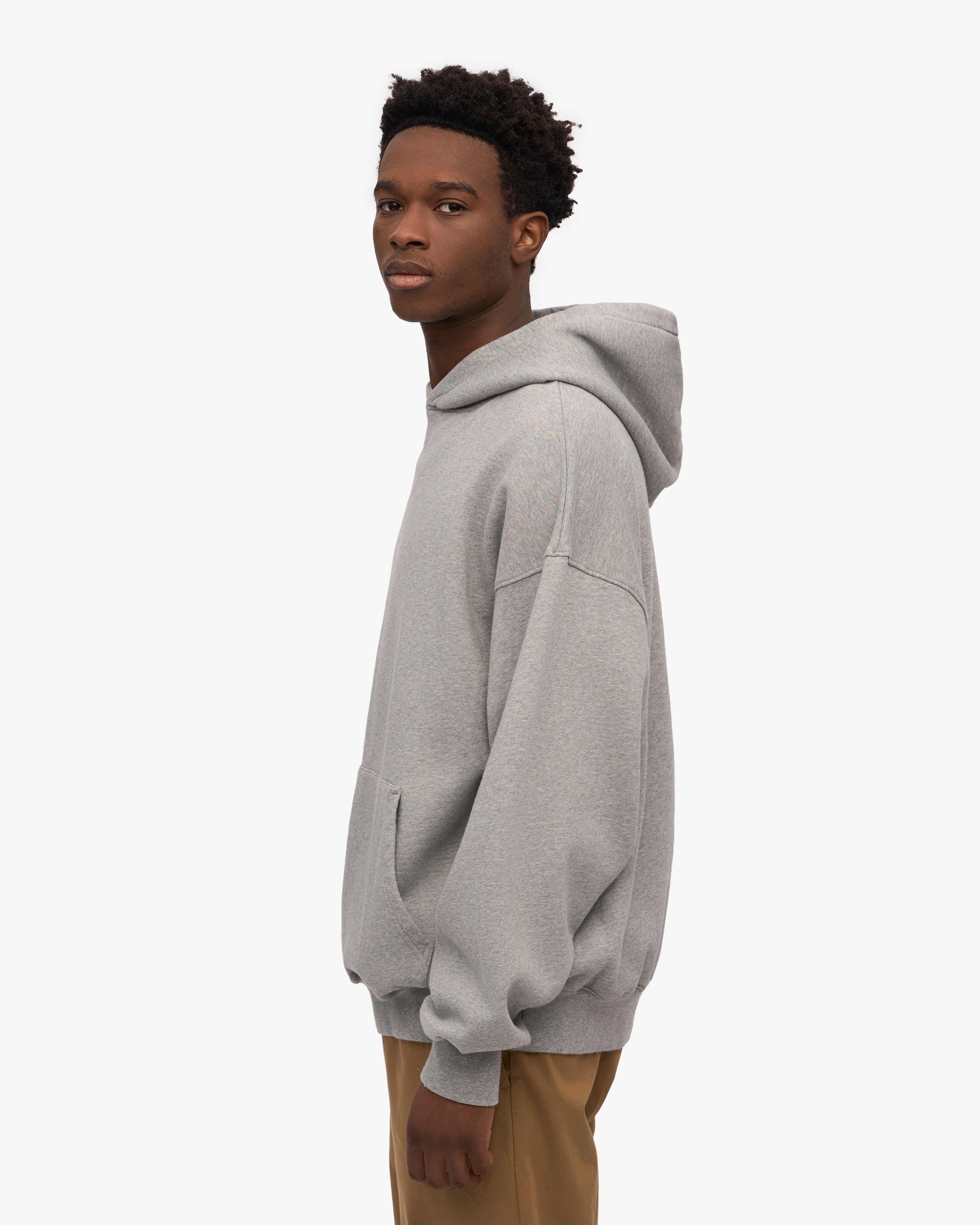 Organic Oversized Hood - Heather Grey