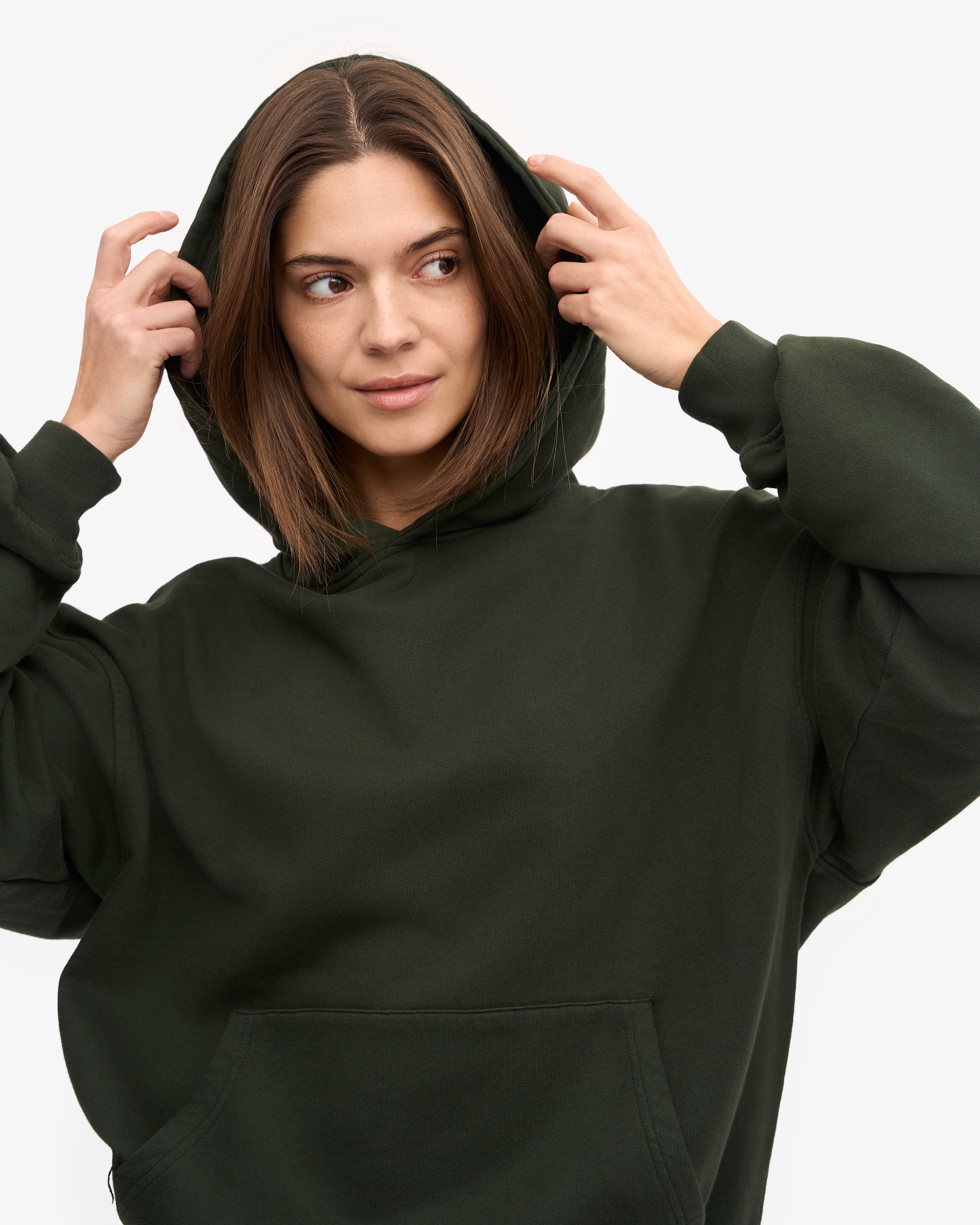 Organic Oversized Hood - Hunter Green