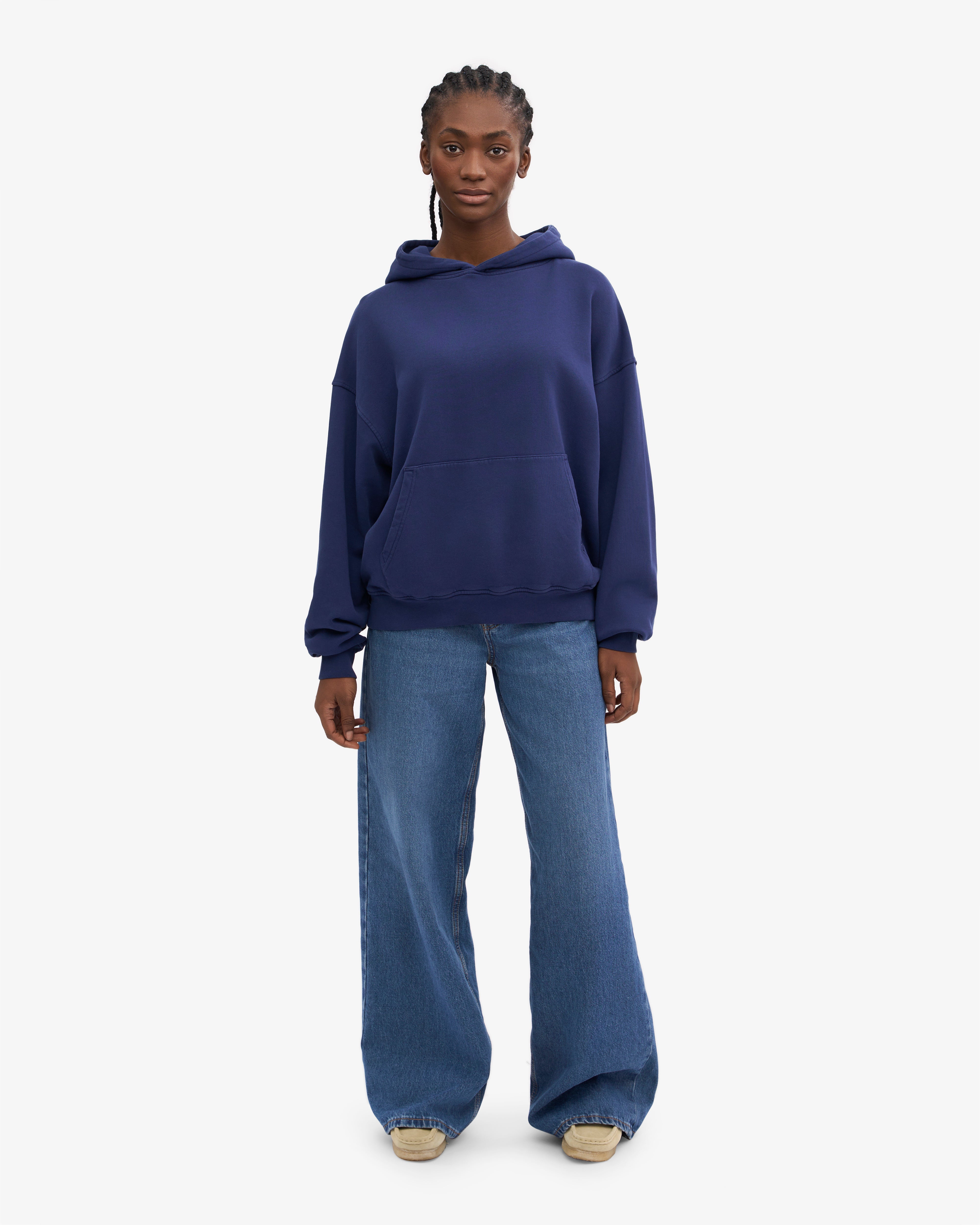 Organic Oversized Hood - Marine Blue