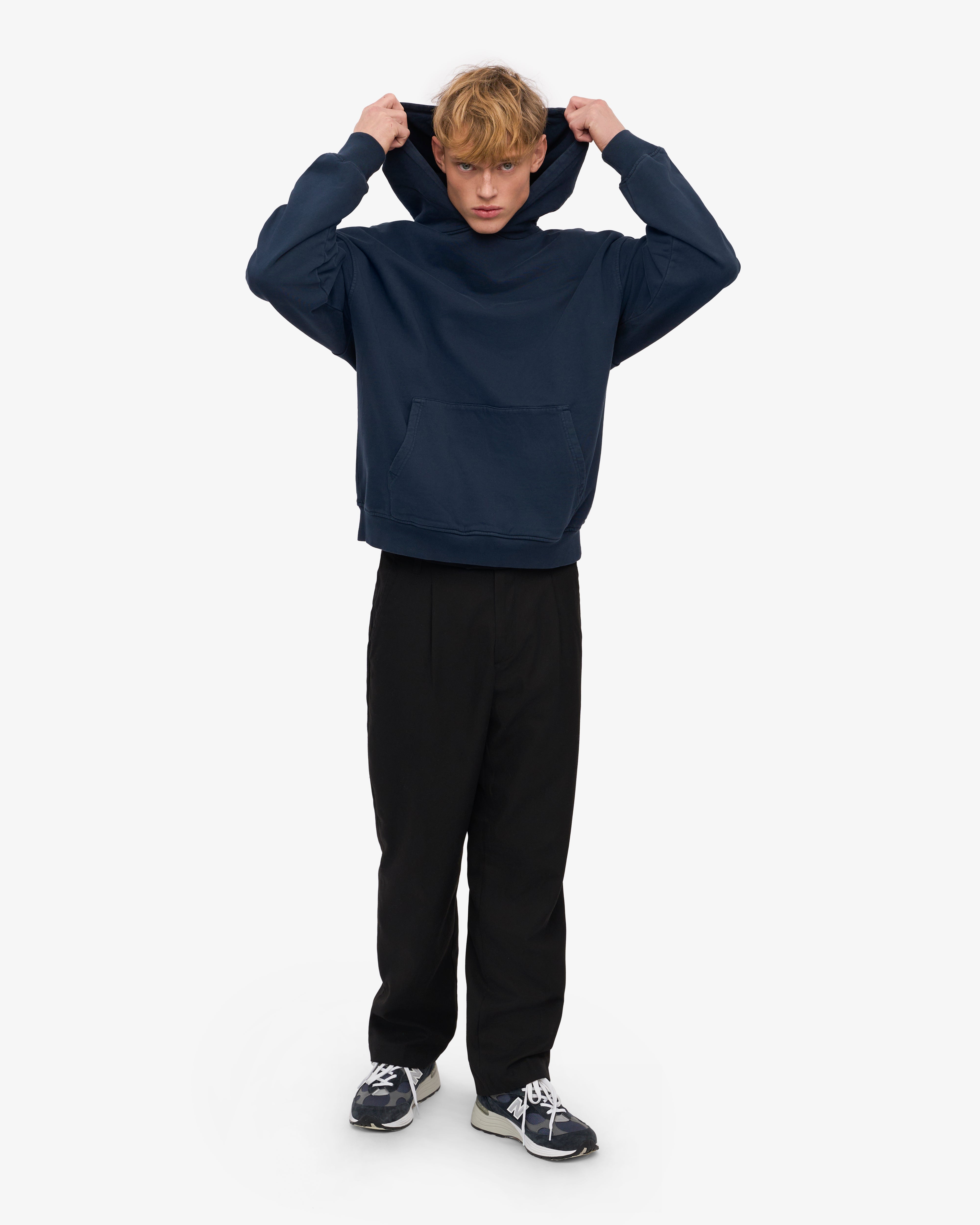 Organic Oversized Hood - Navy Blue