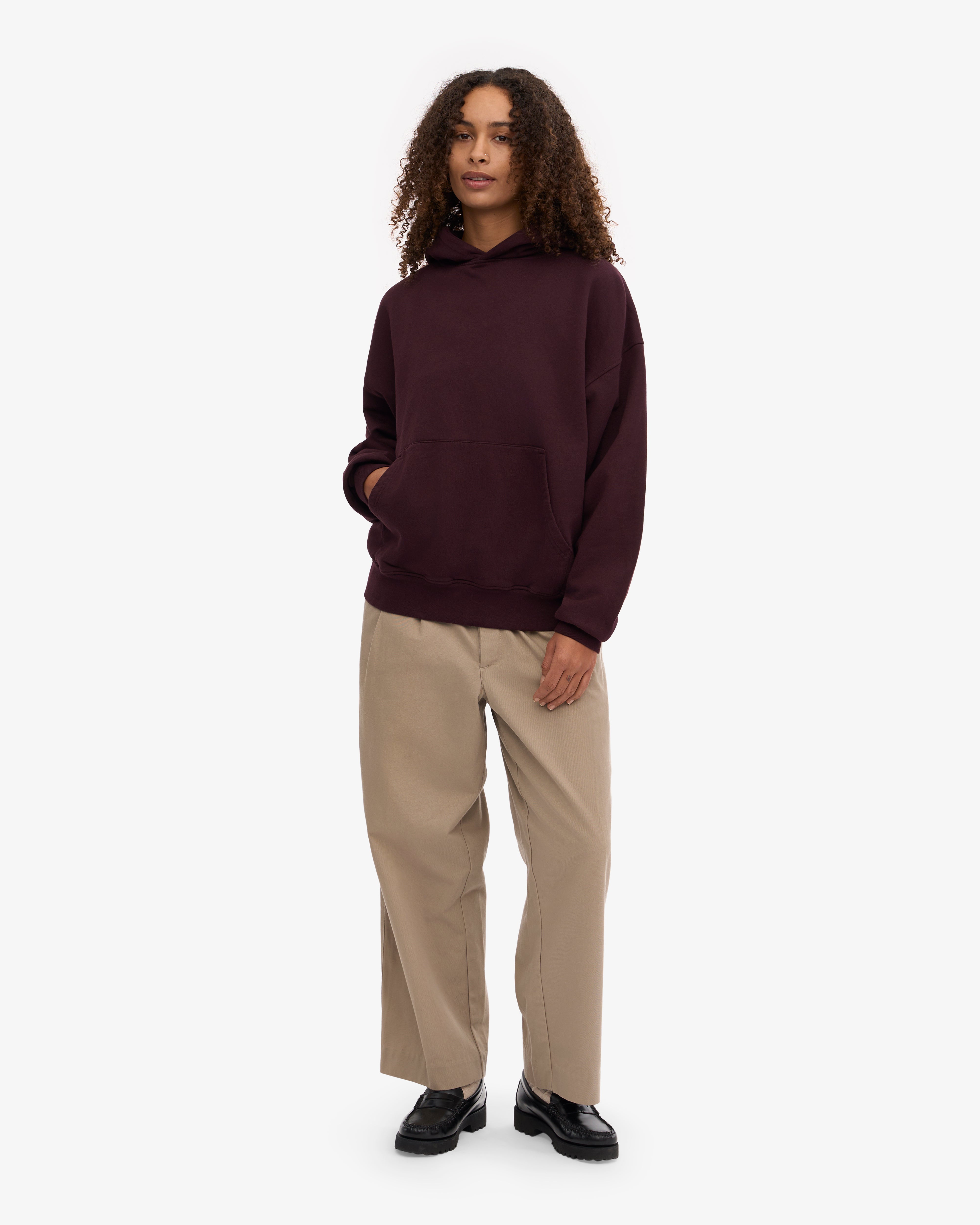 Organic Oversized Hood - Oxblood Red