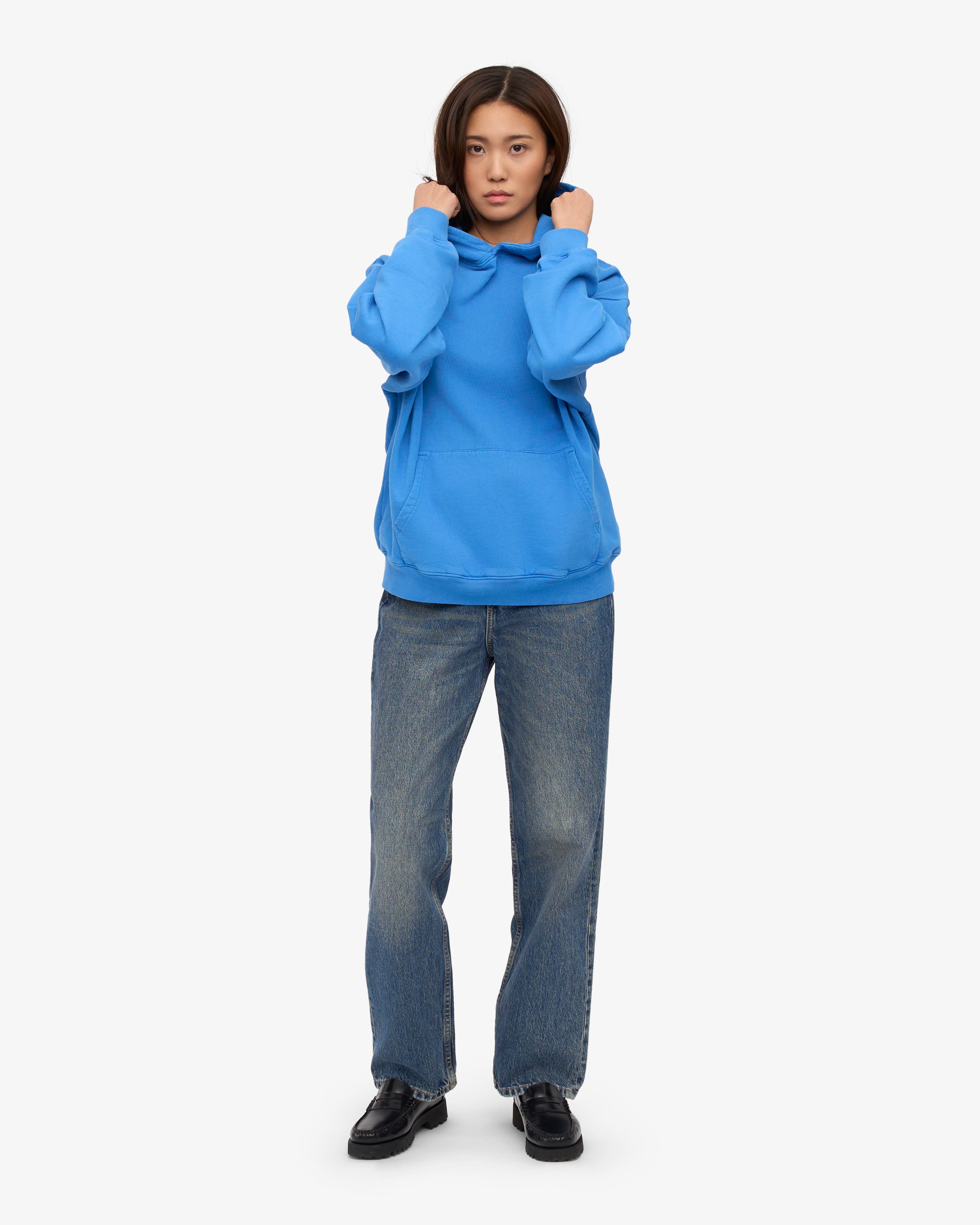 Organic Oversized Hood - Pacific Blue