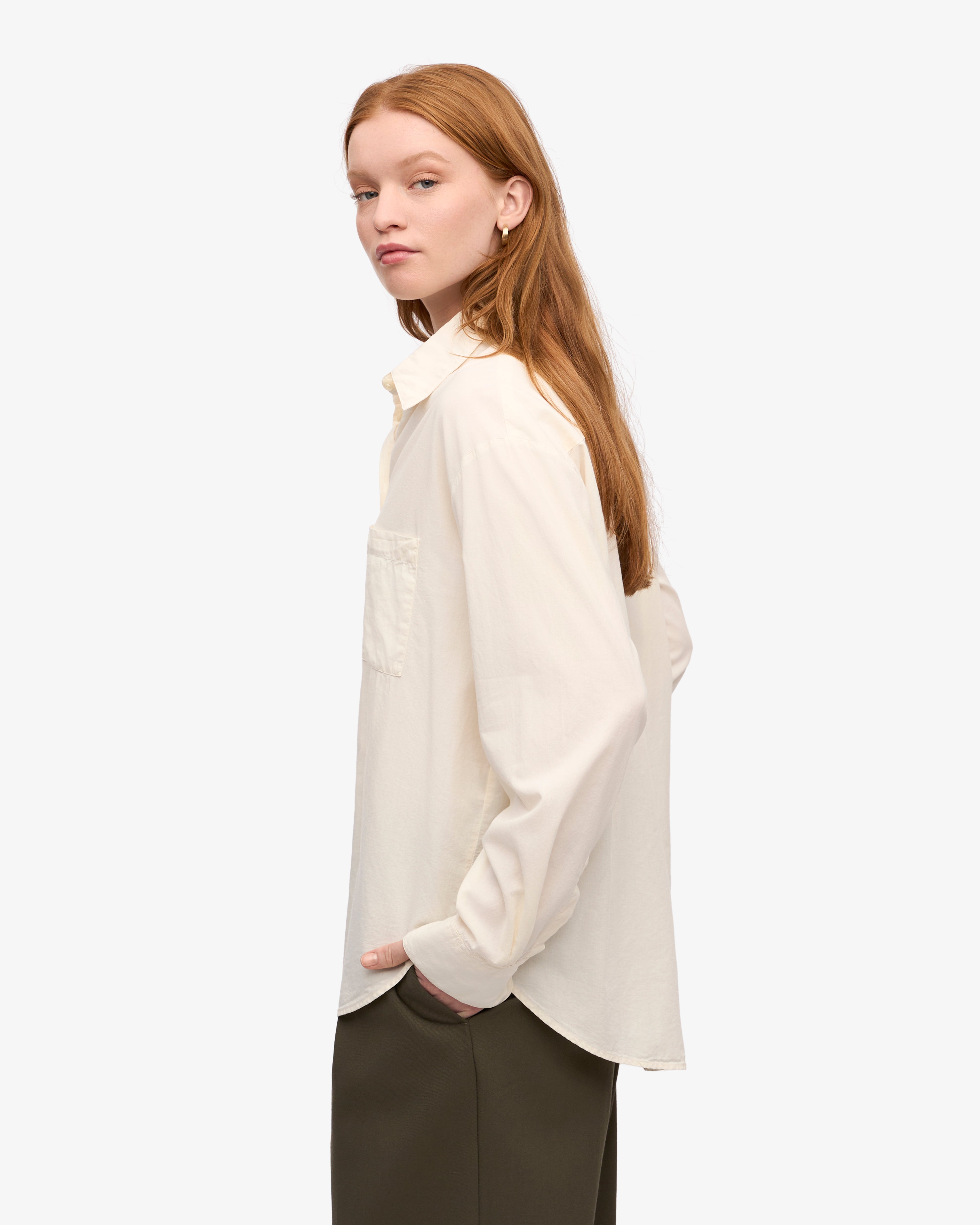 Organic Oversized Shirt - Ivory White