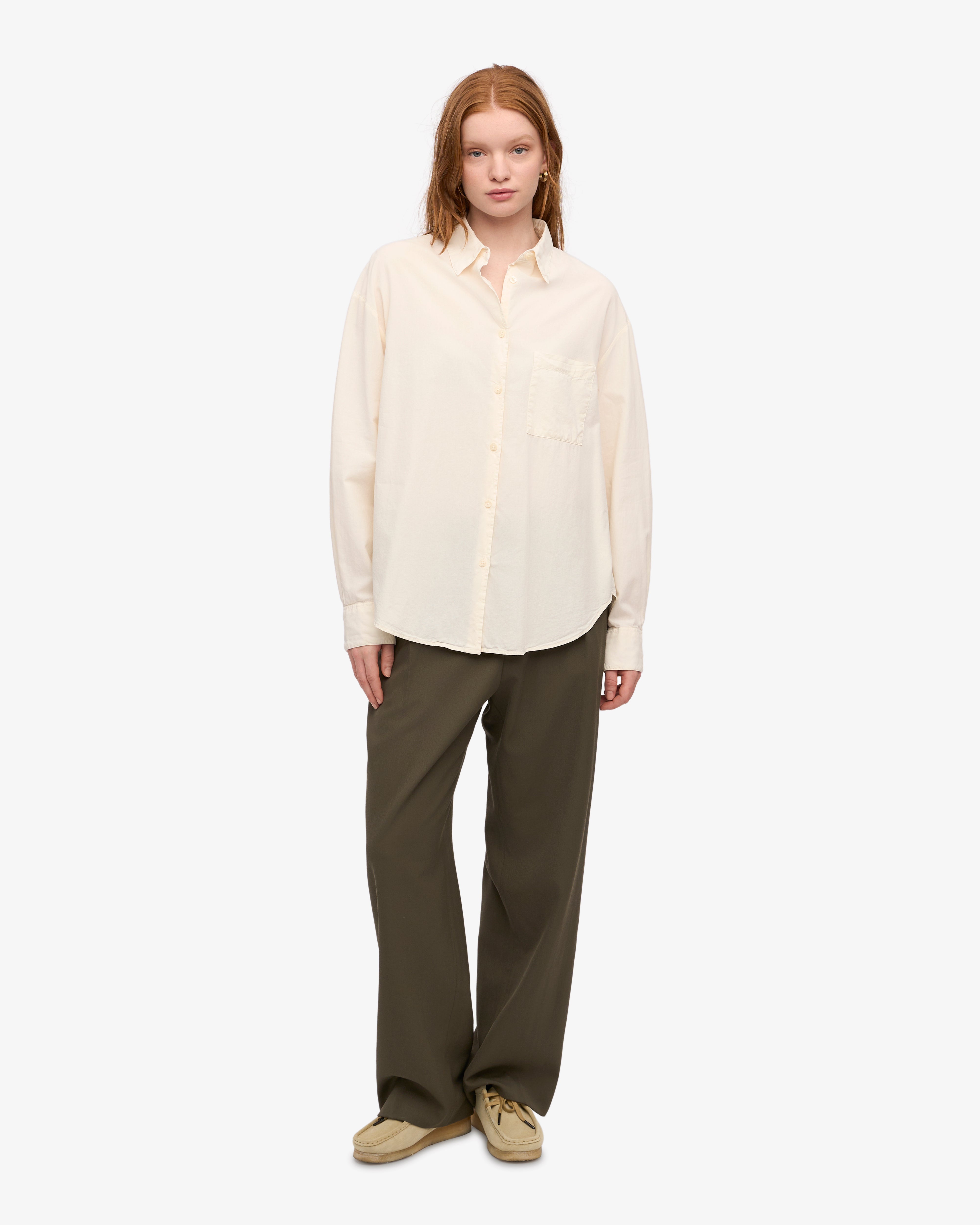 Organic Oversized Shirt - Ivory White