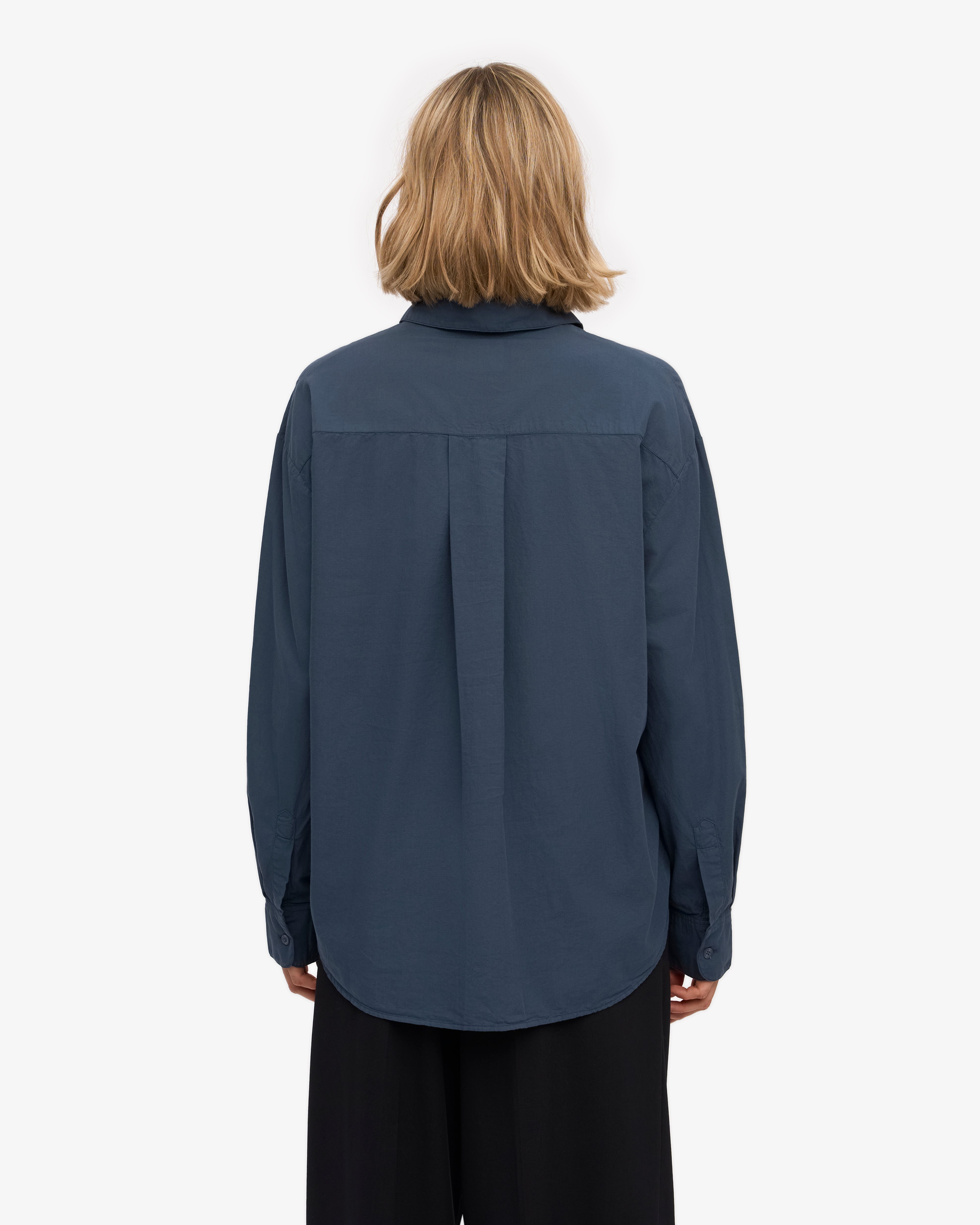 Organic Oversized Shirt - Petrol Blue