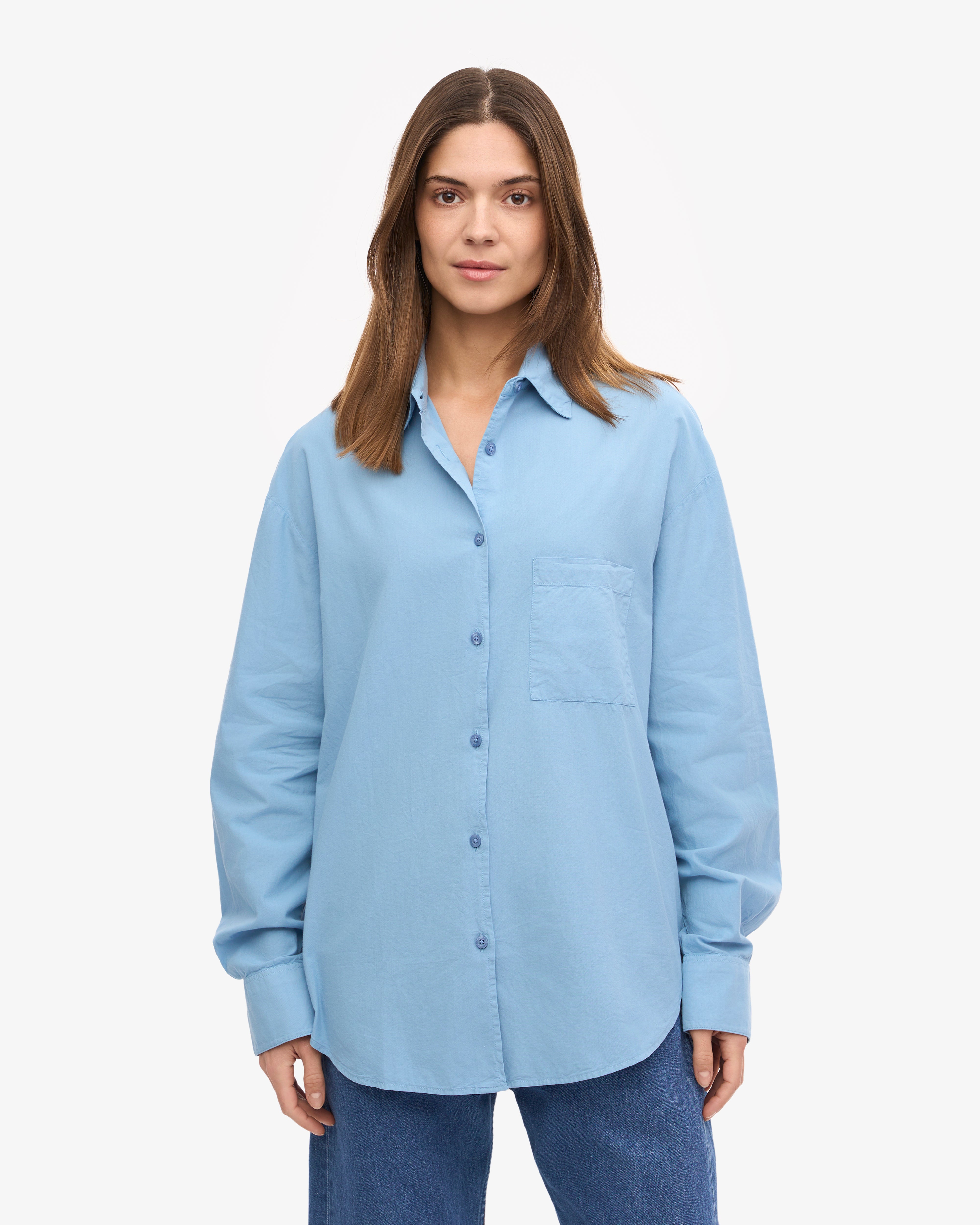 Organic Oversized Shirt - Seaside Blue