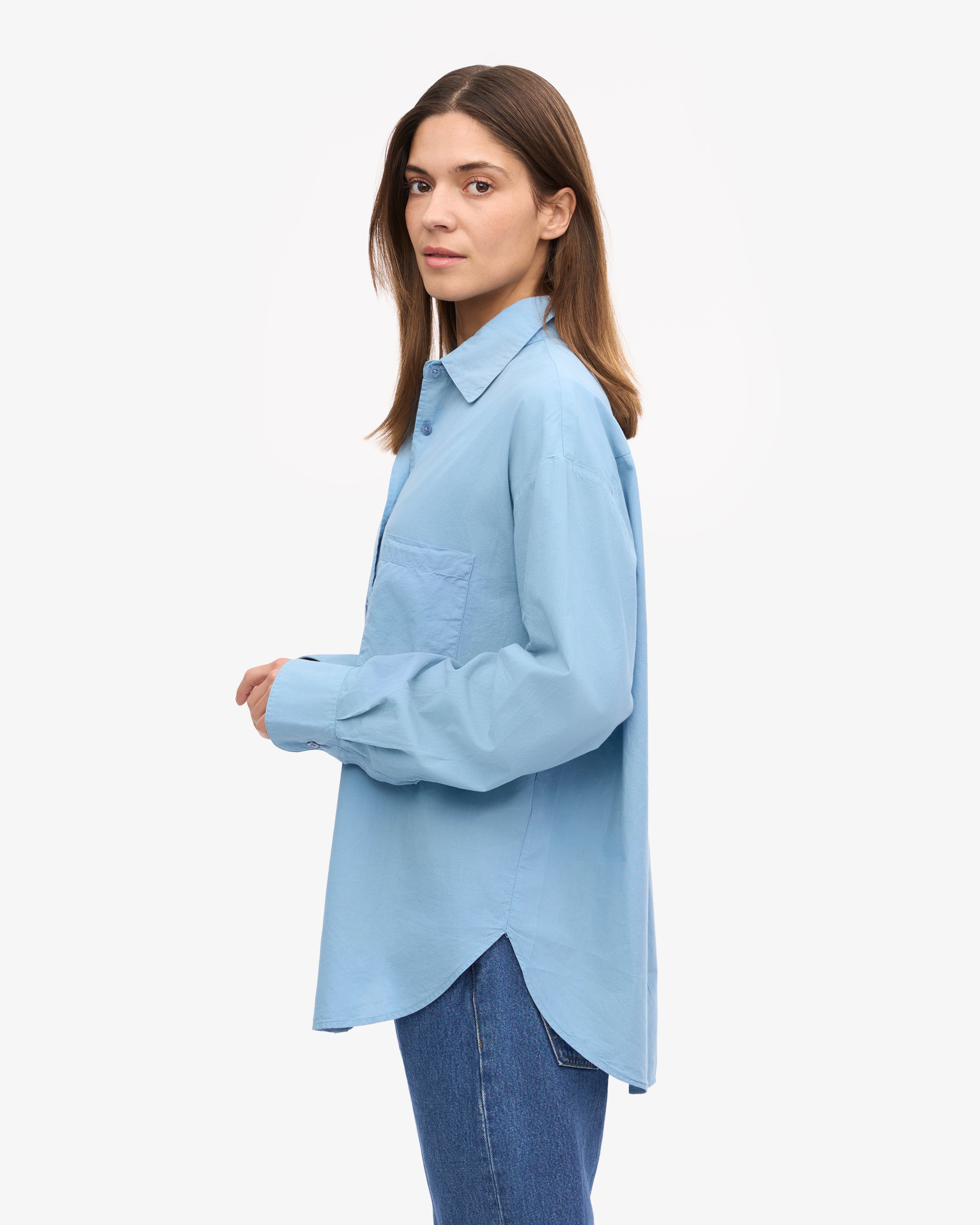 Organic Oversized Shirt - Seaside Blue