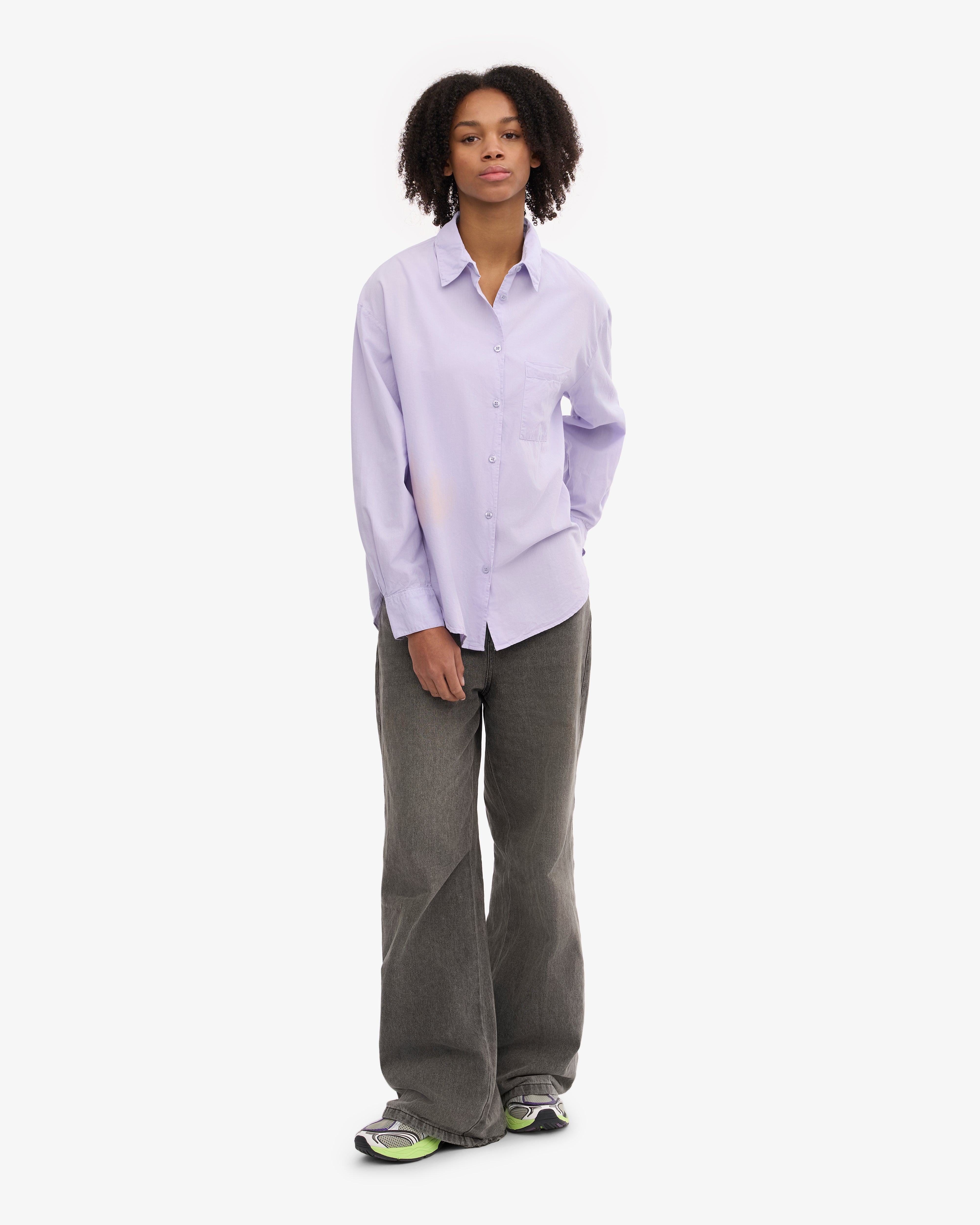 Organic Oversized Shirt - Soft Lavender