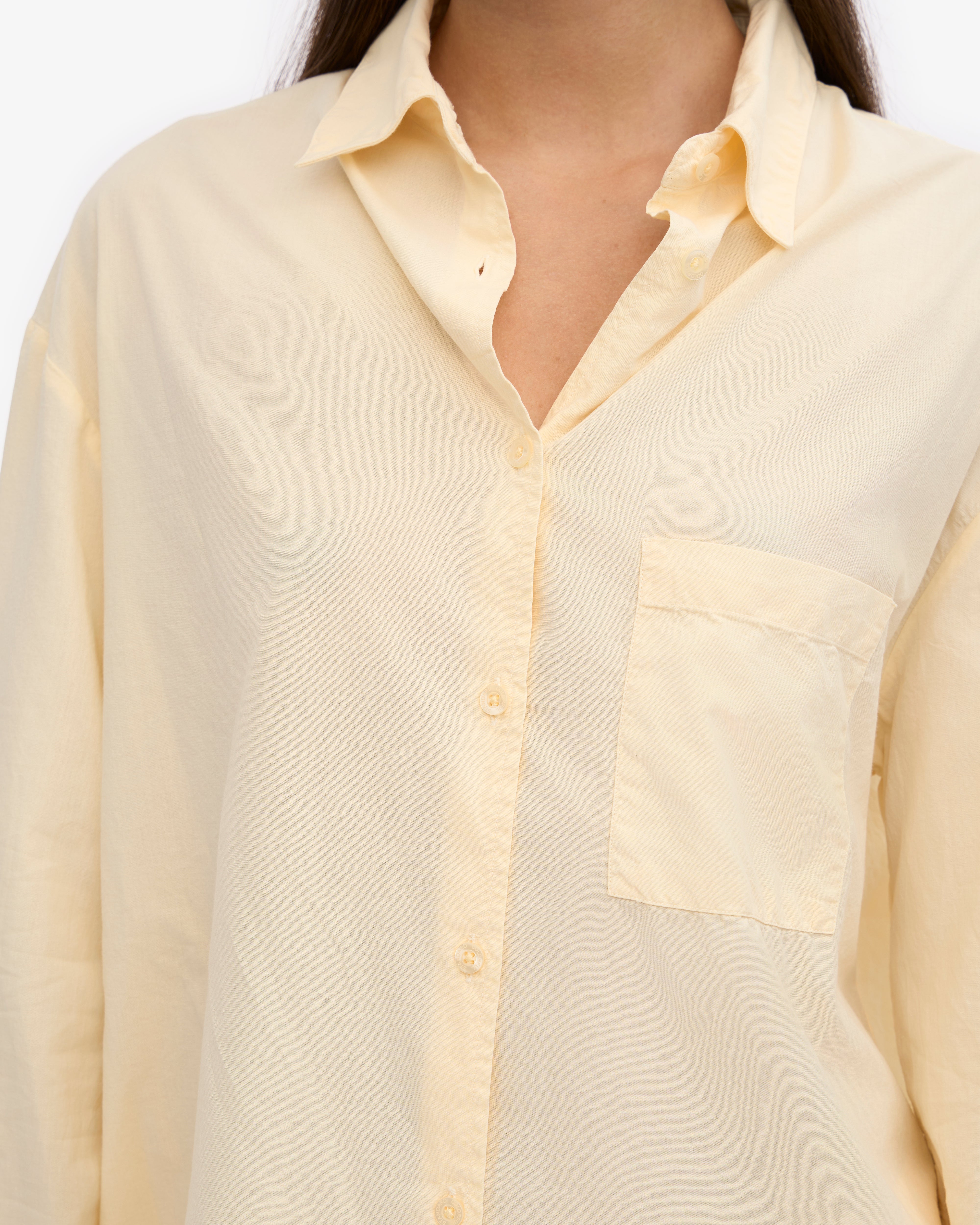 Organic Oversized Shirt - Soft Yellow