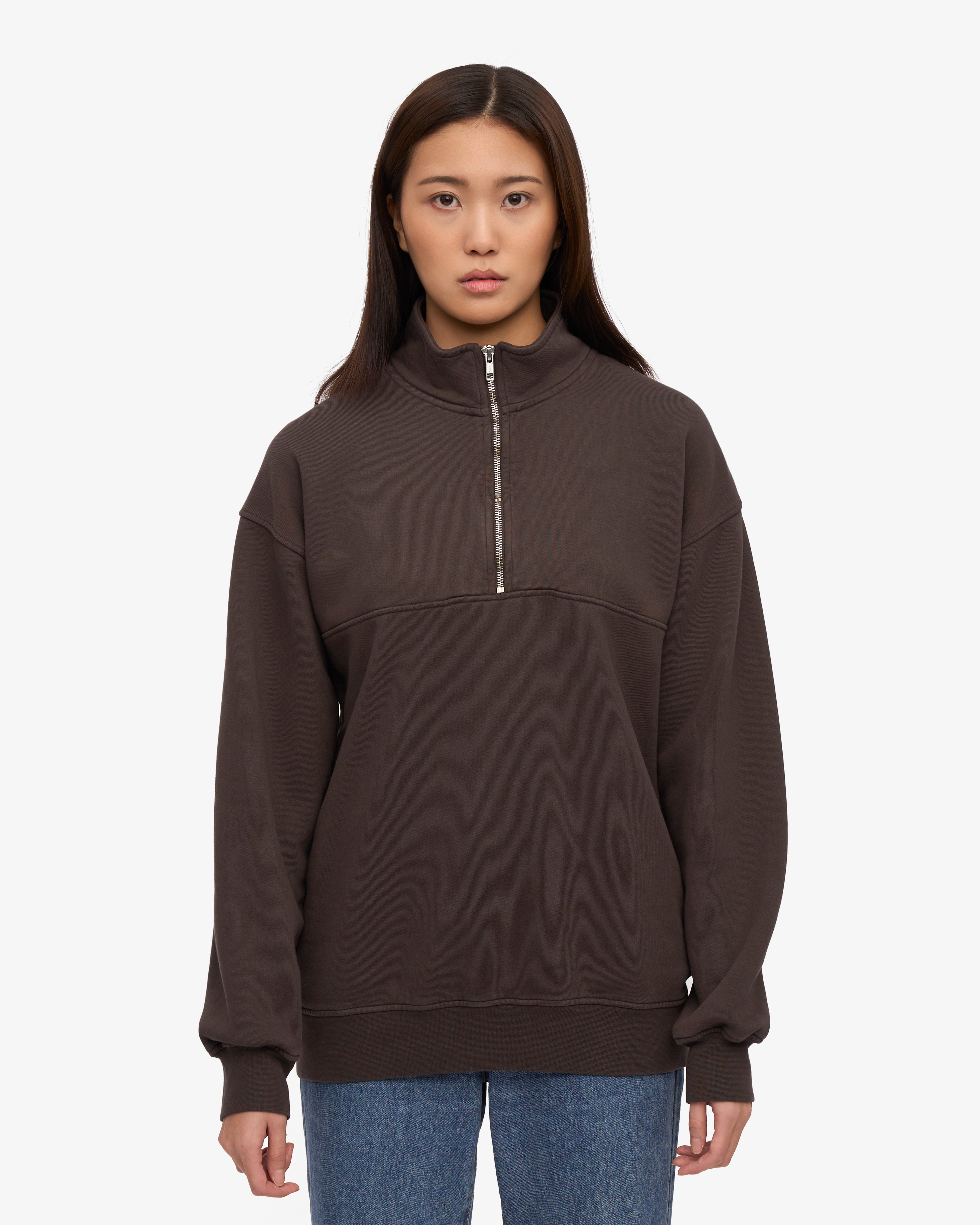 Organic Quarter Zip - Coffee Brown