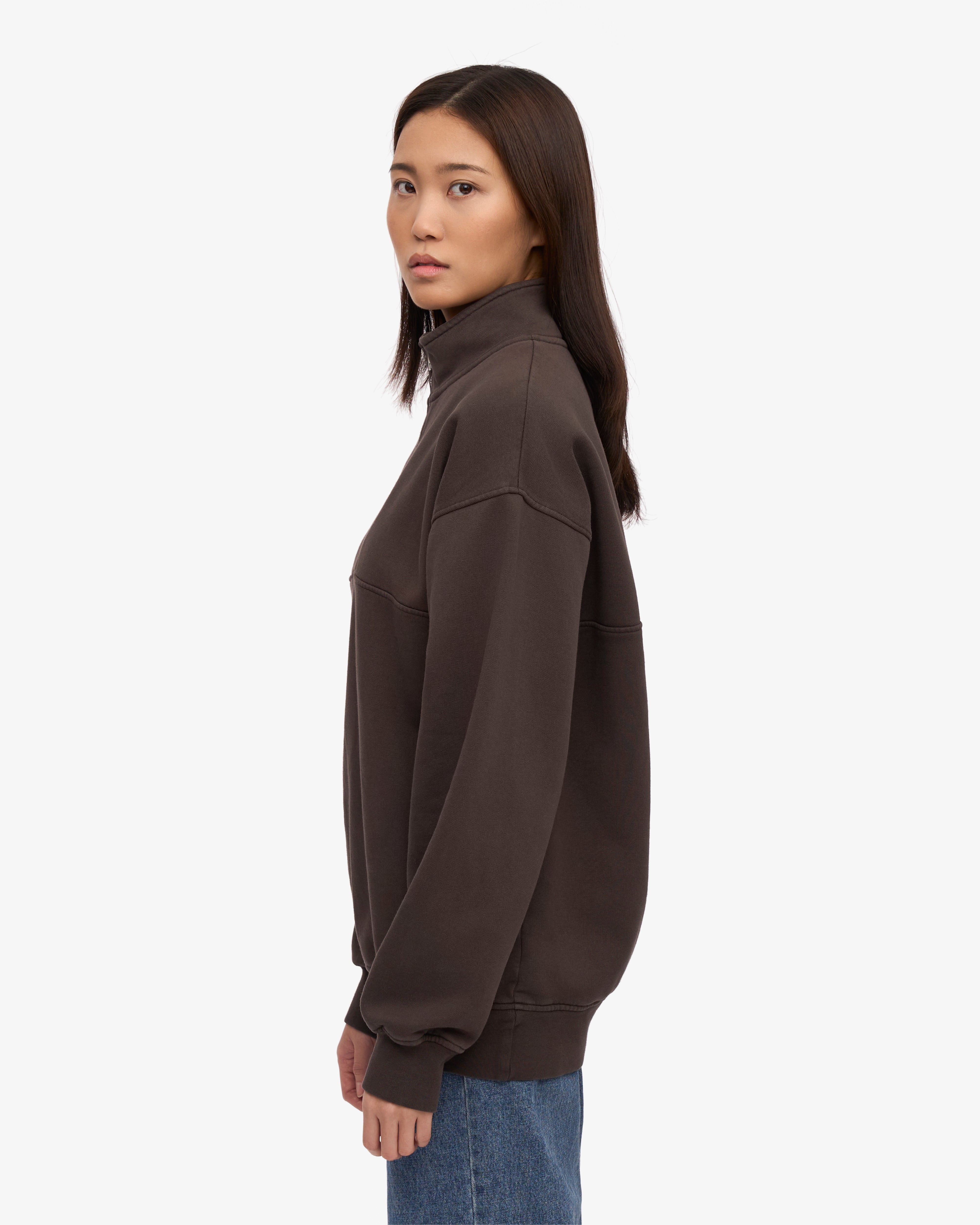 Organic Quarter Zip - Coffee Brown