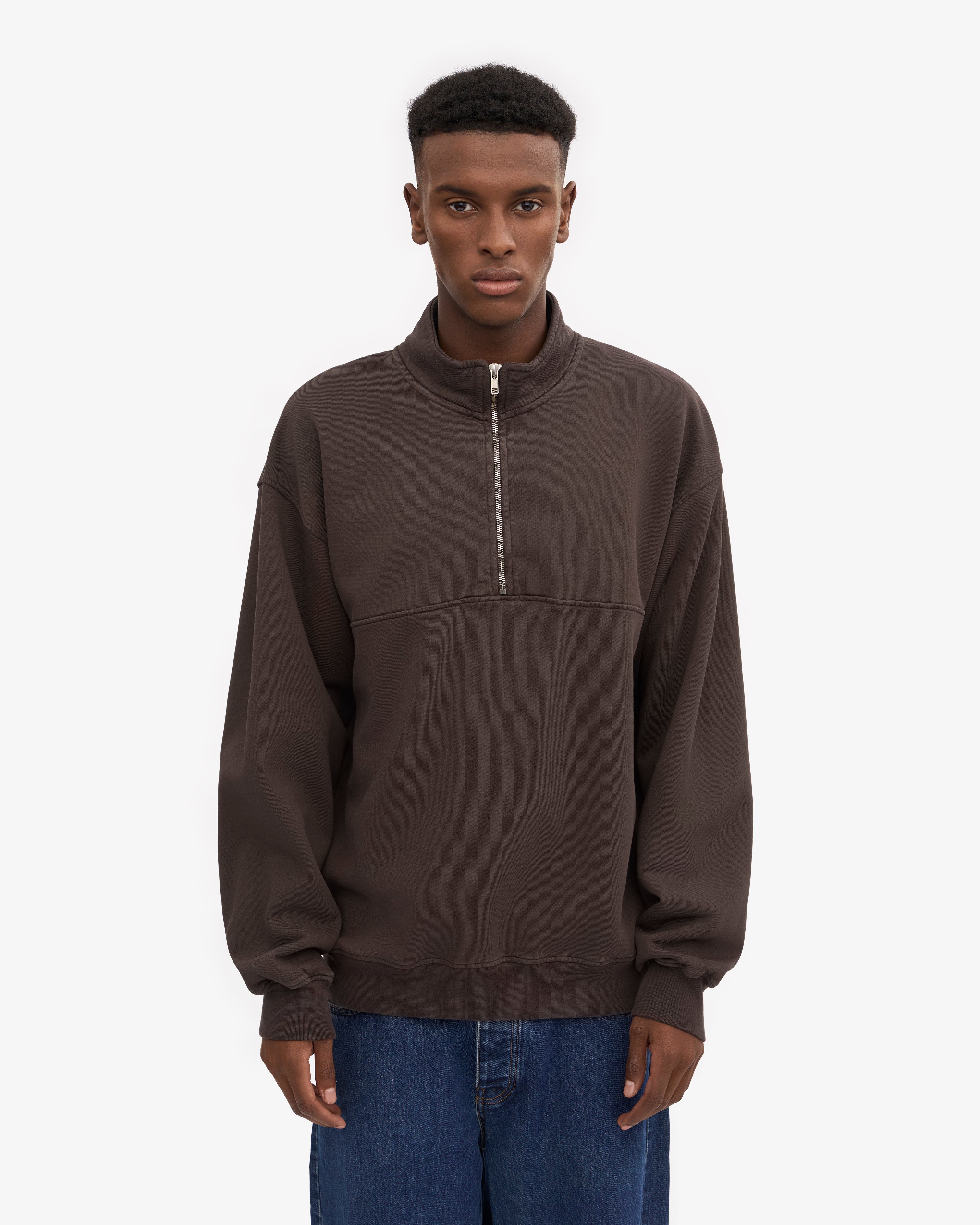 Organic Quarter Zip - Coffee Brown