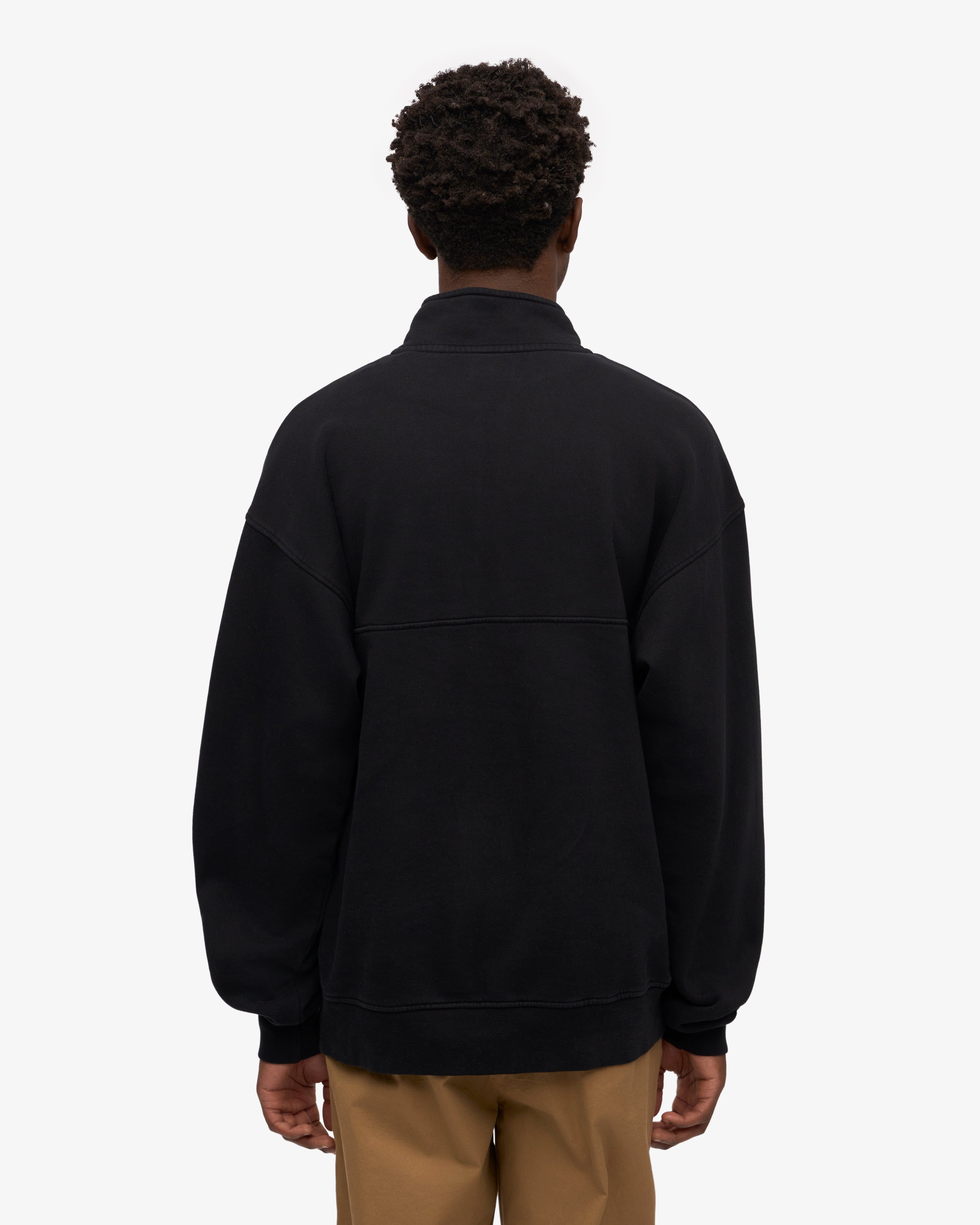 Organic Quarter Zip - Deep Black