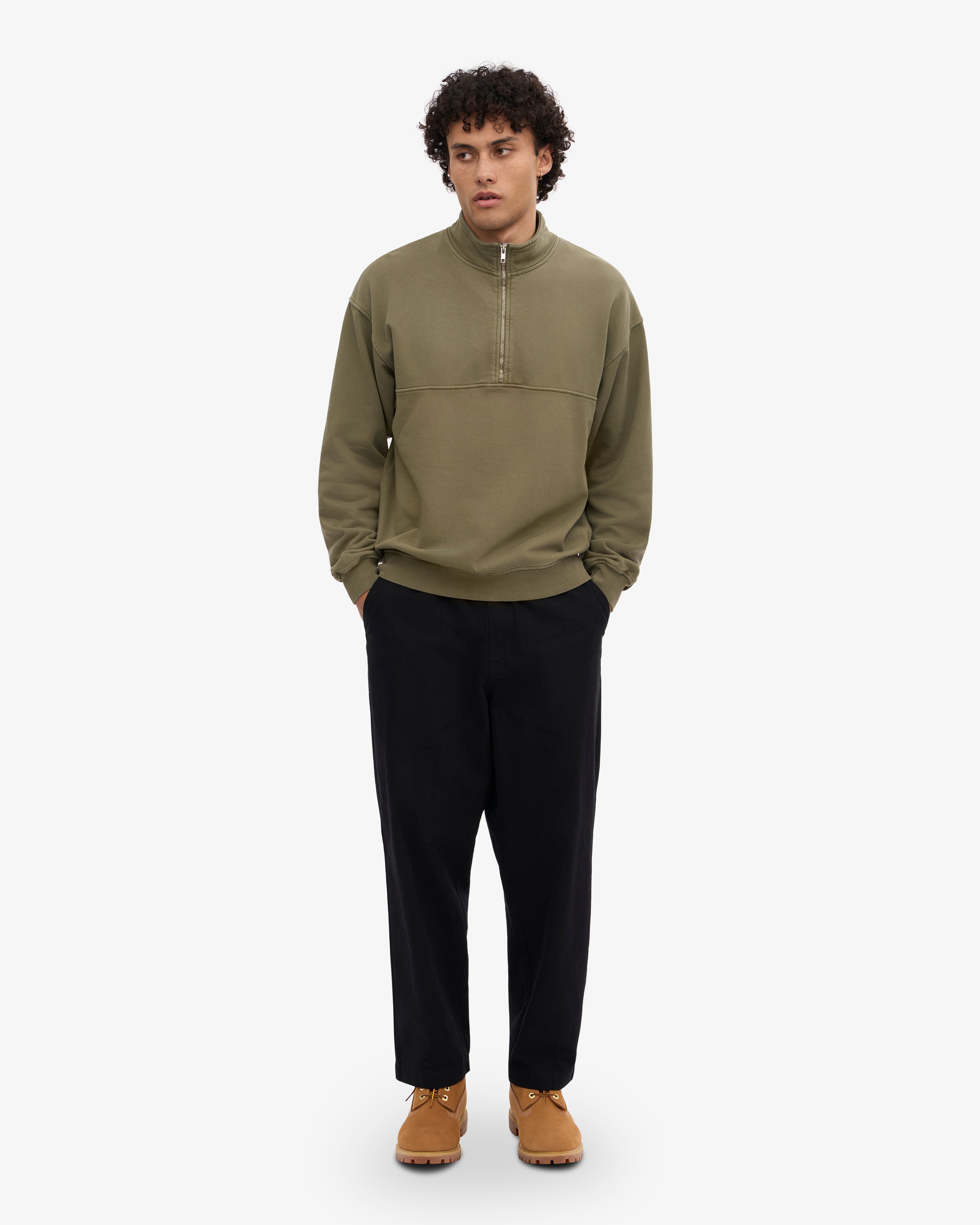 Organic Quarter Zip - Dusty Olive